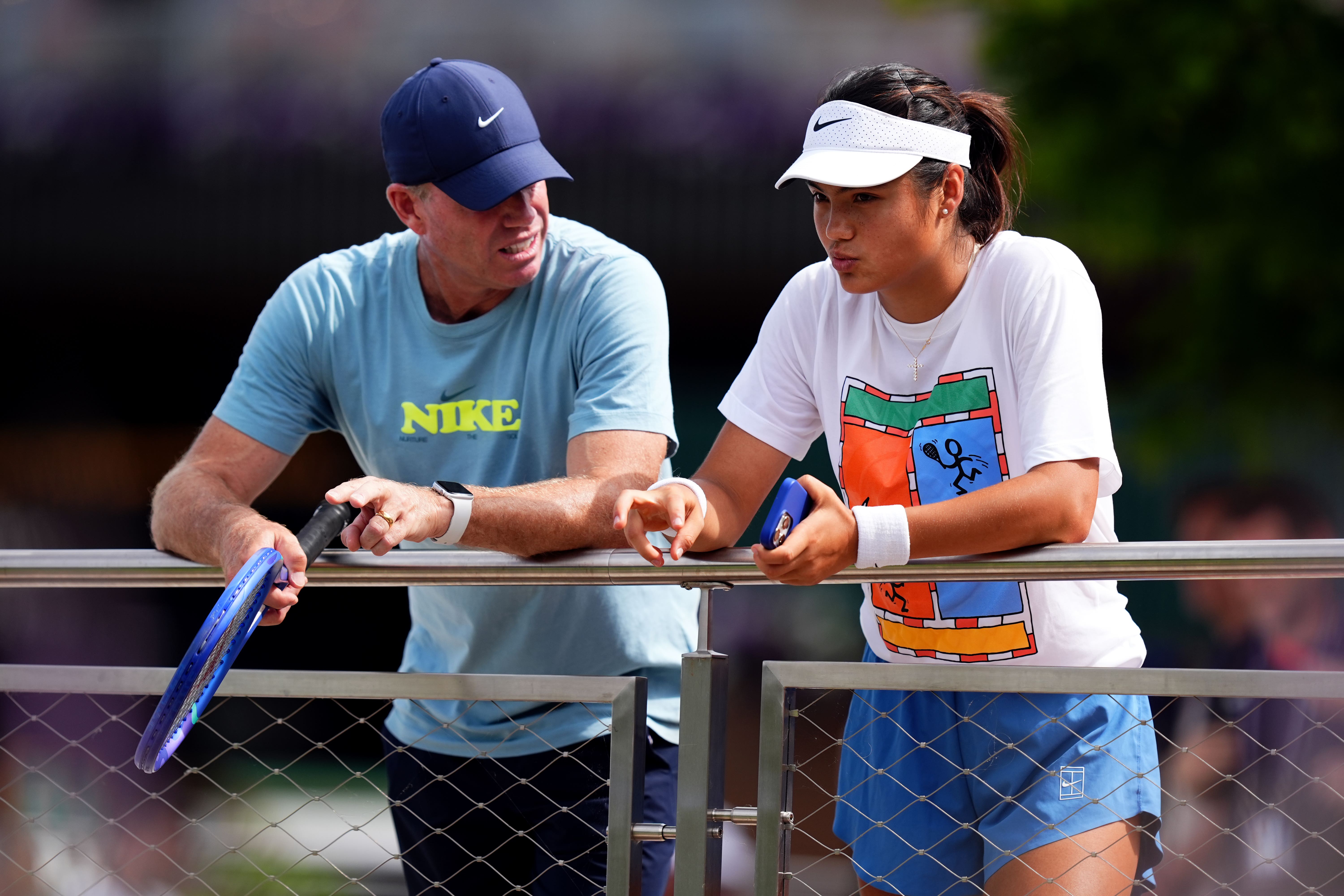 Emma Raducanu worked with Mark Petchey at Wimbledon (Mike Egerton/PA)