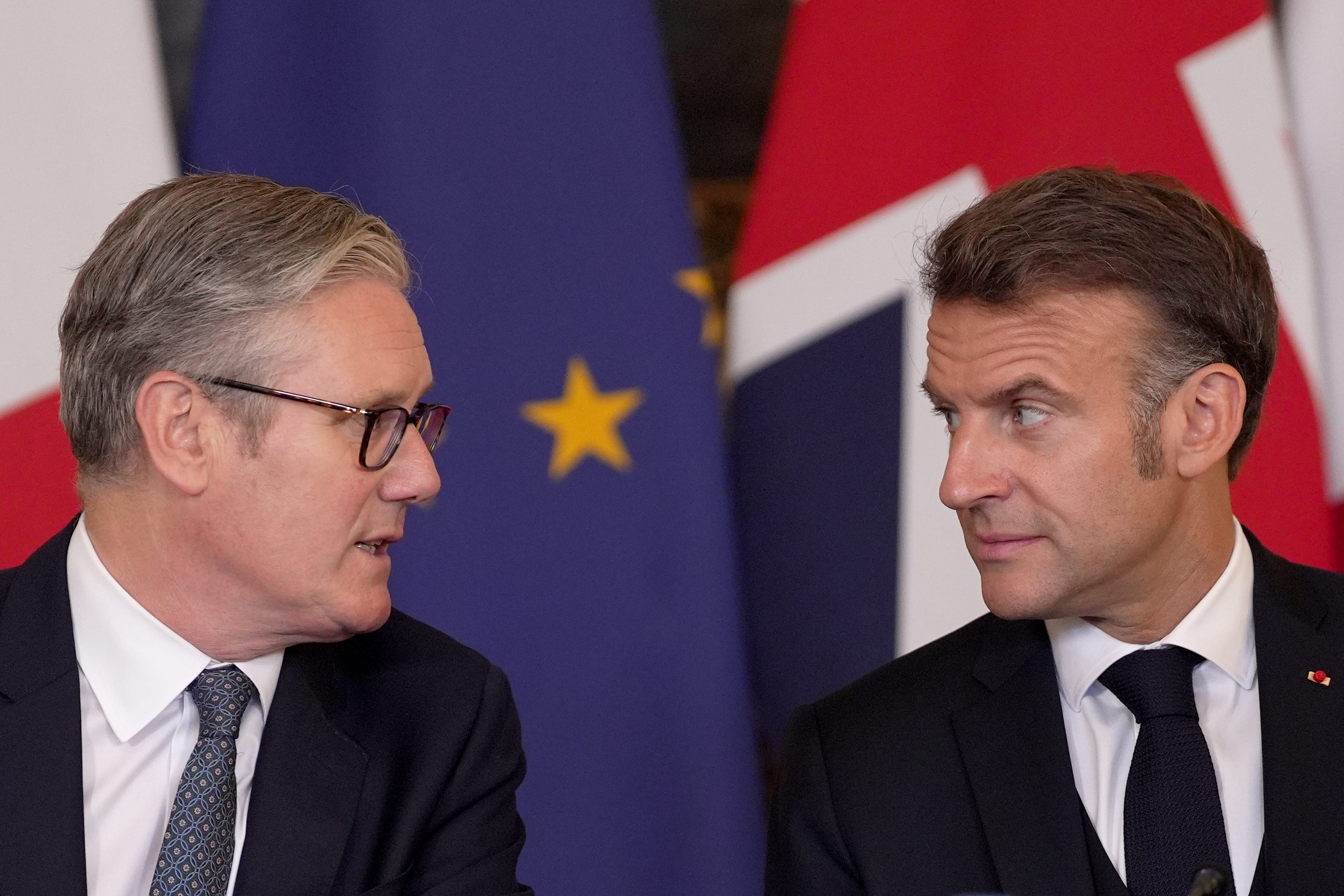Prime Minister Sir Keir Starmer and President of France Emmanuel Macron during a plenary at the UK-France Summit, in Downing Street, London, on day three of the French President’s state visit to the UK. Picture date: Thursday July 10, 2025.