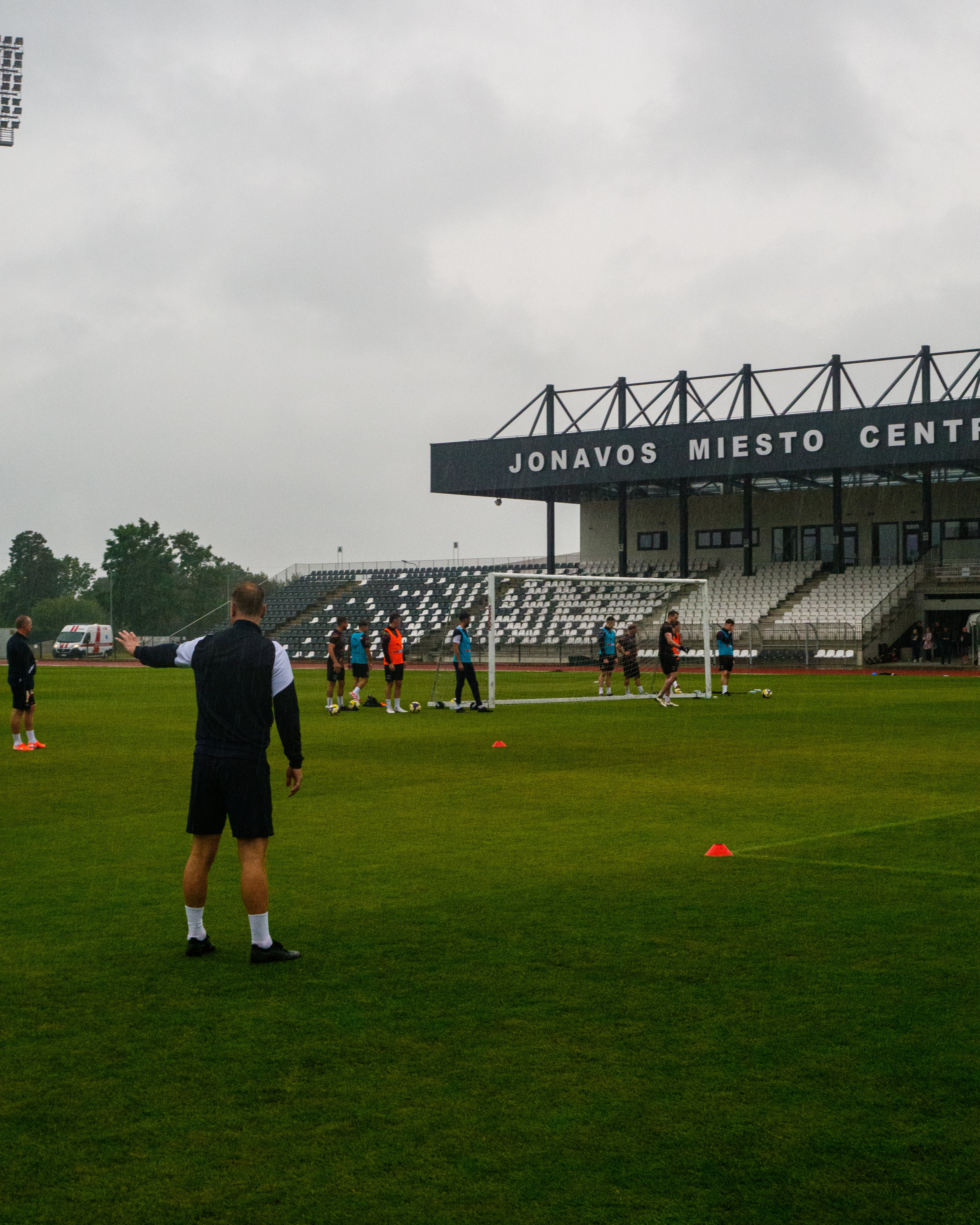 Penybont players with their newly purchased boots at Wednesday's training session