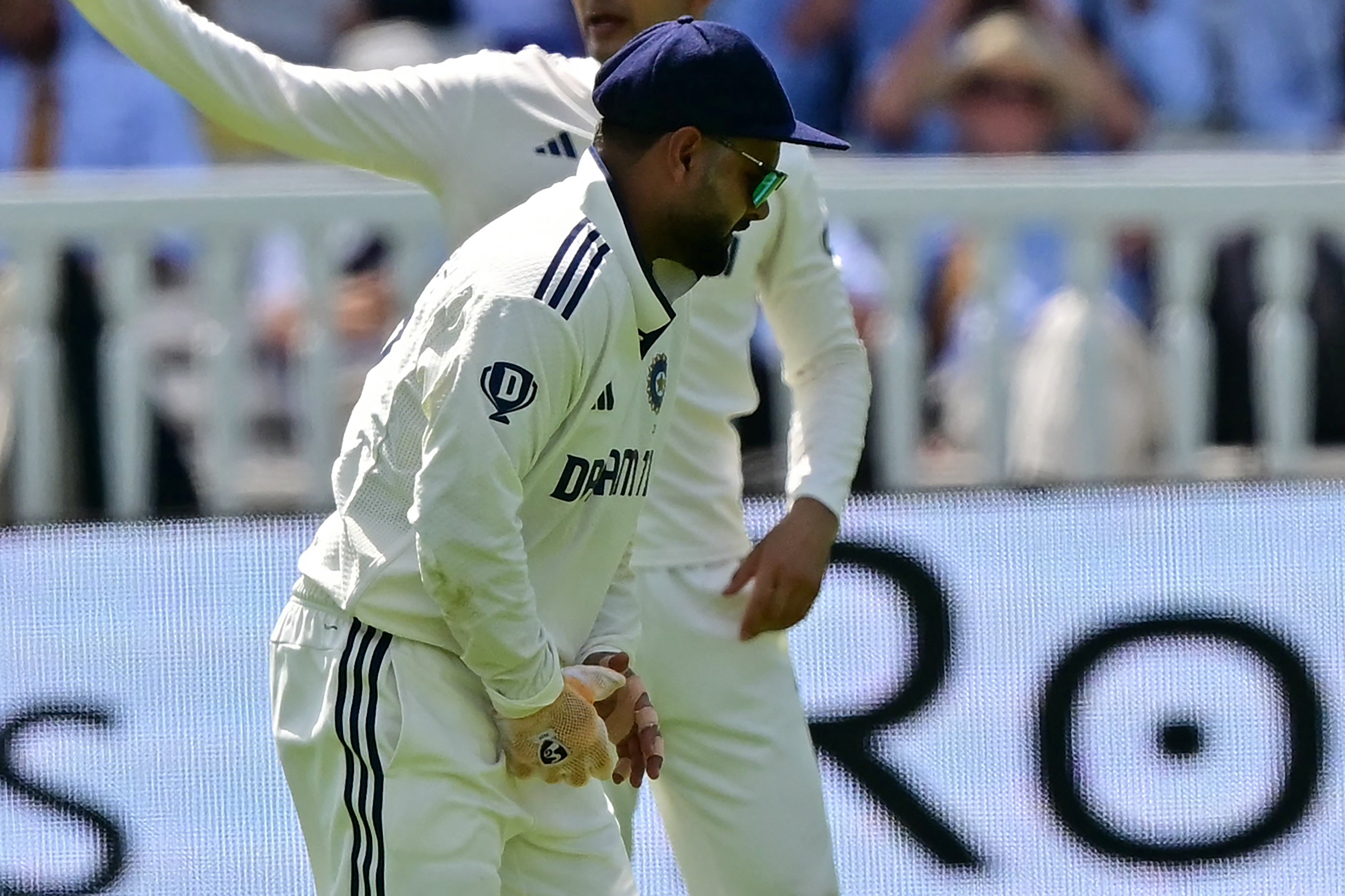 Rishabh Pant was forced to leave the field after taking a ball to the finger during the afternoon session