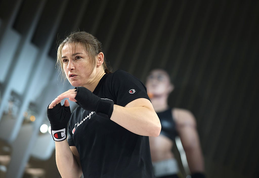 Katie Taylor at her open workout in New York
