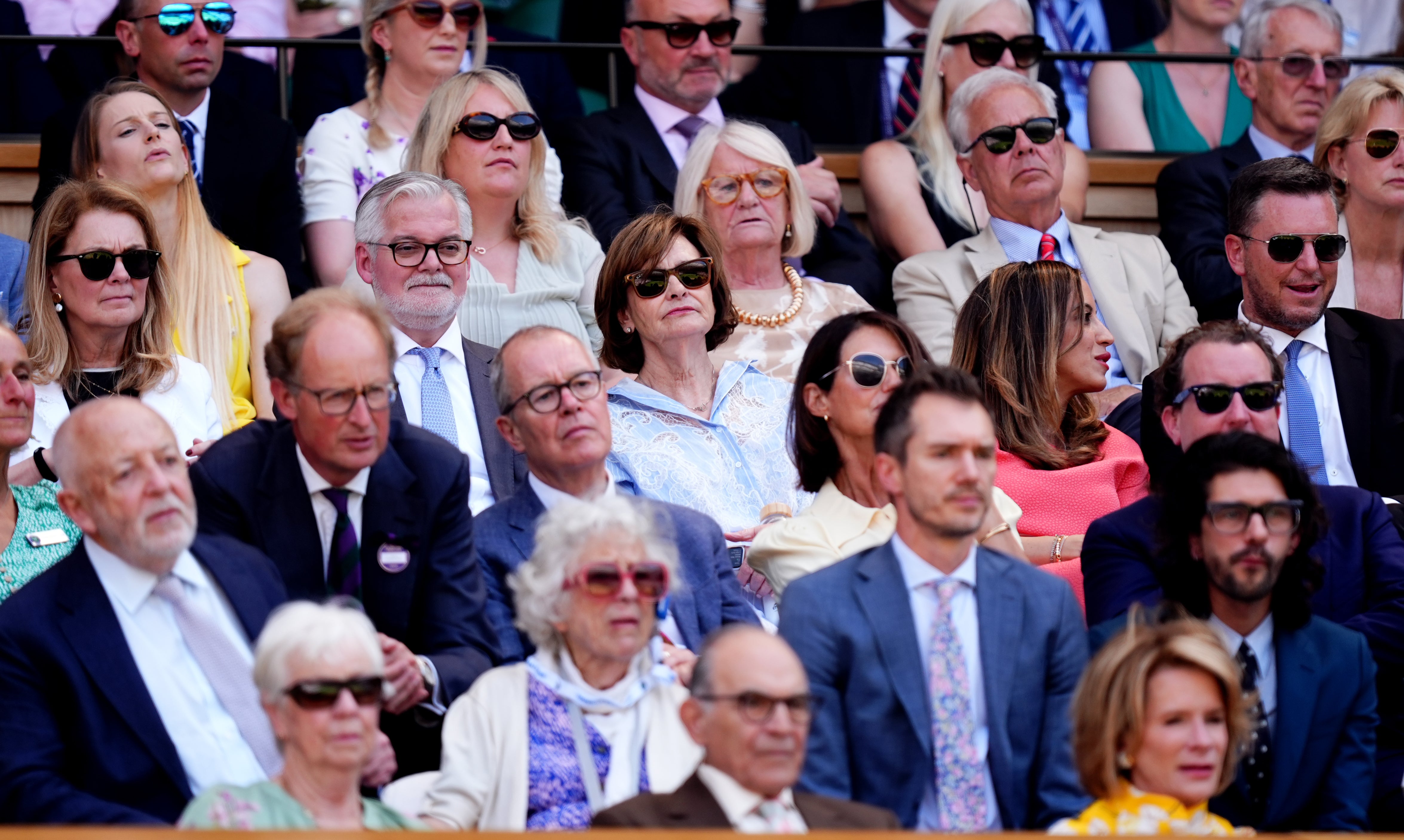Cherie Blair (centre) sits in the royal box