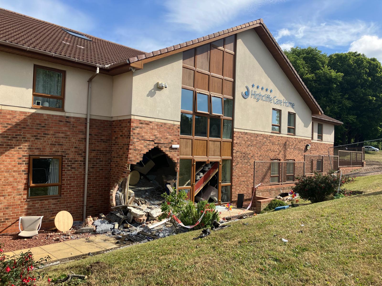 Several injured after car crashes into care home during police chase