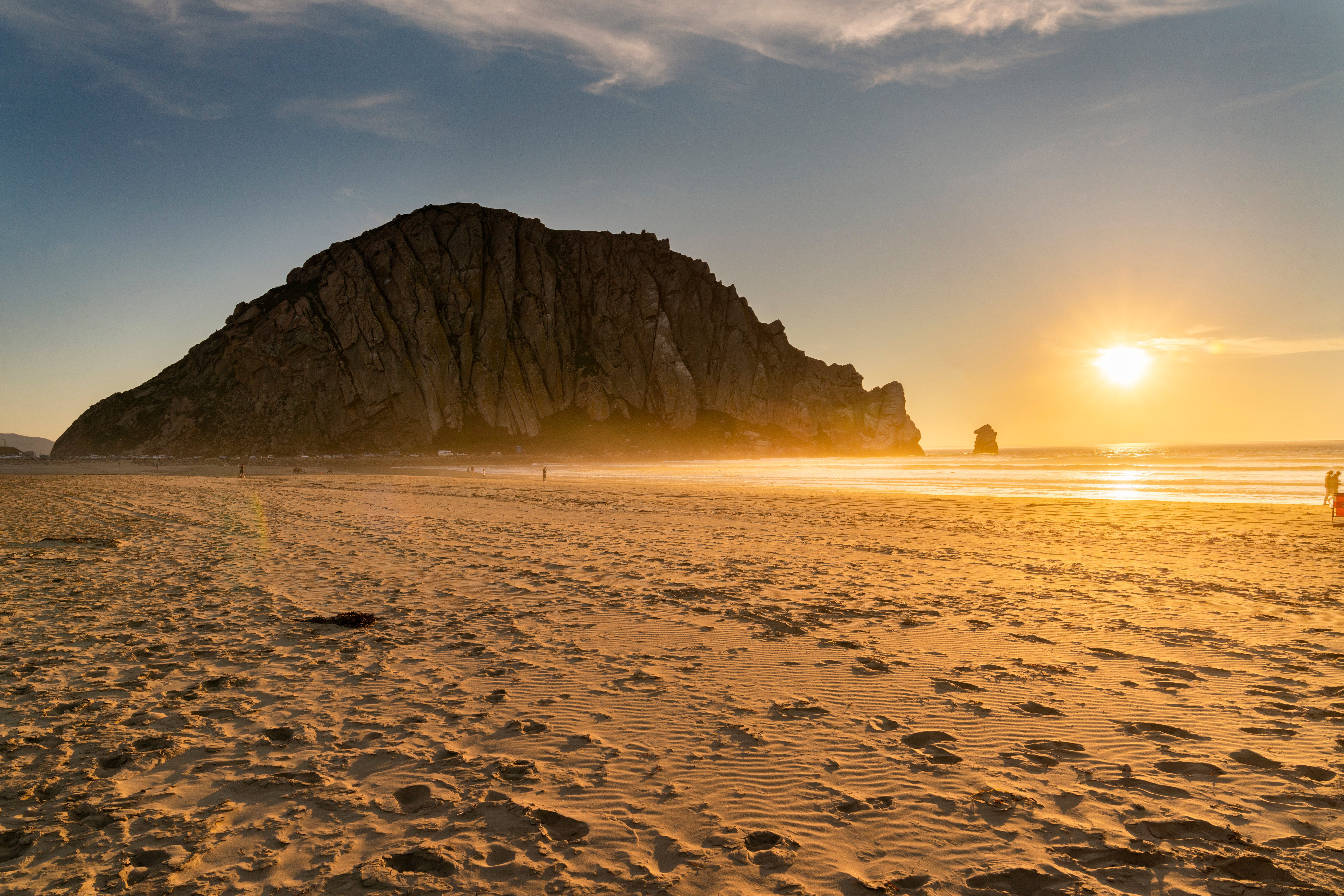Morro Rock Beach is named for a 576-foot volcanic plug