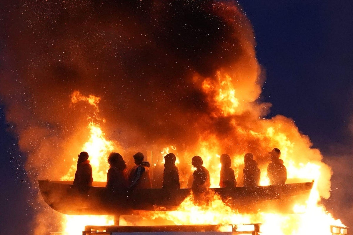 Hate incident investigation after bonfire topped with migrant effigy lit in Northern Ireland