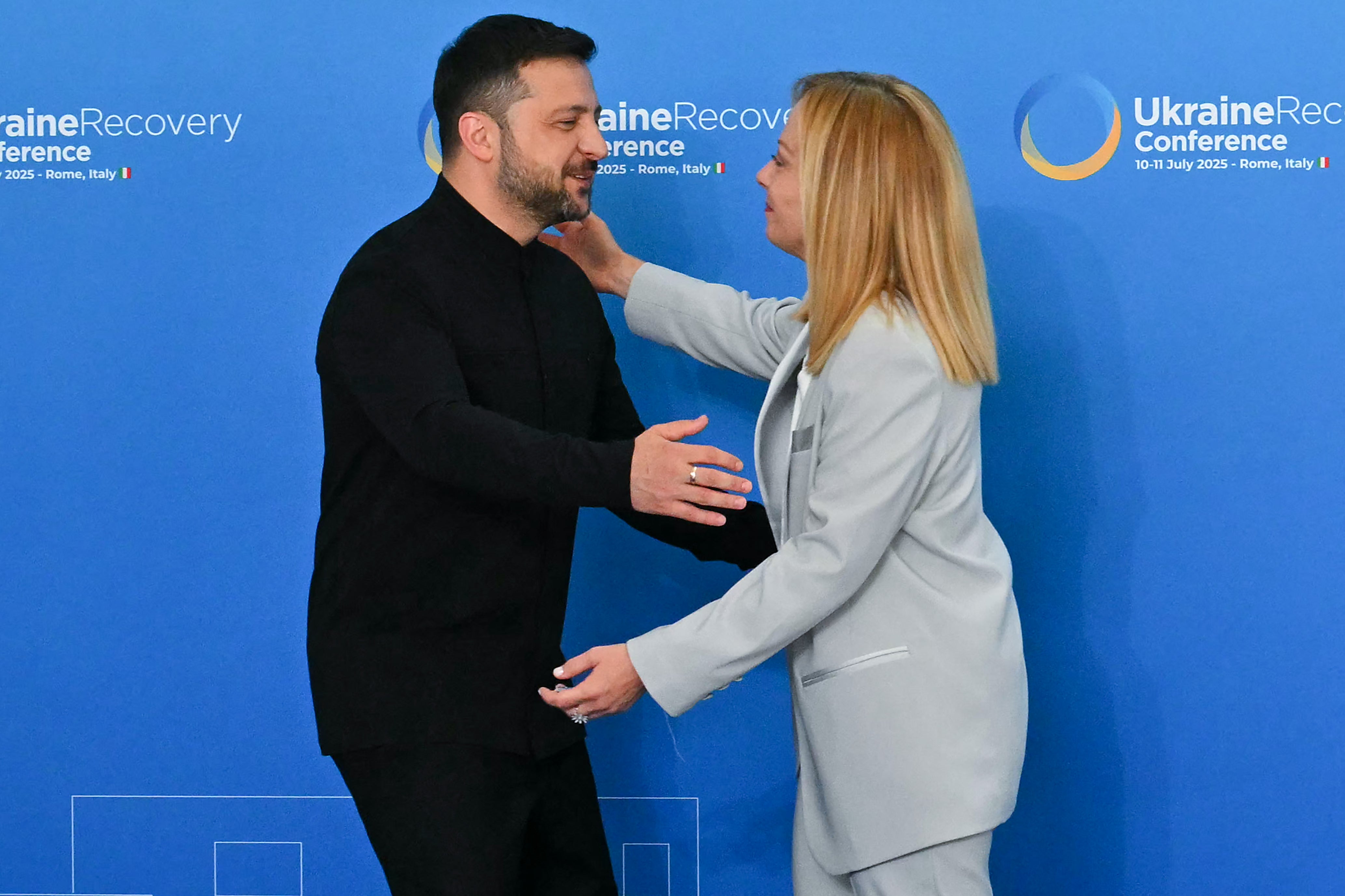 Volodymyr Zelensky met with Italy's prime minister Giorgia Meloni and other world leaders in Rome, who pledged €10m