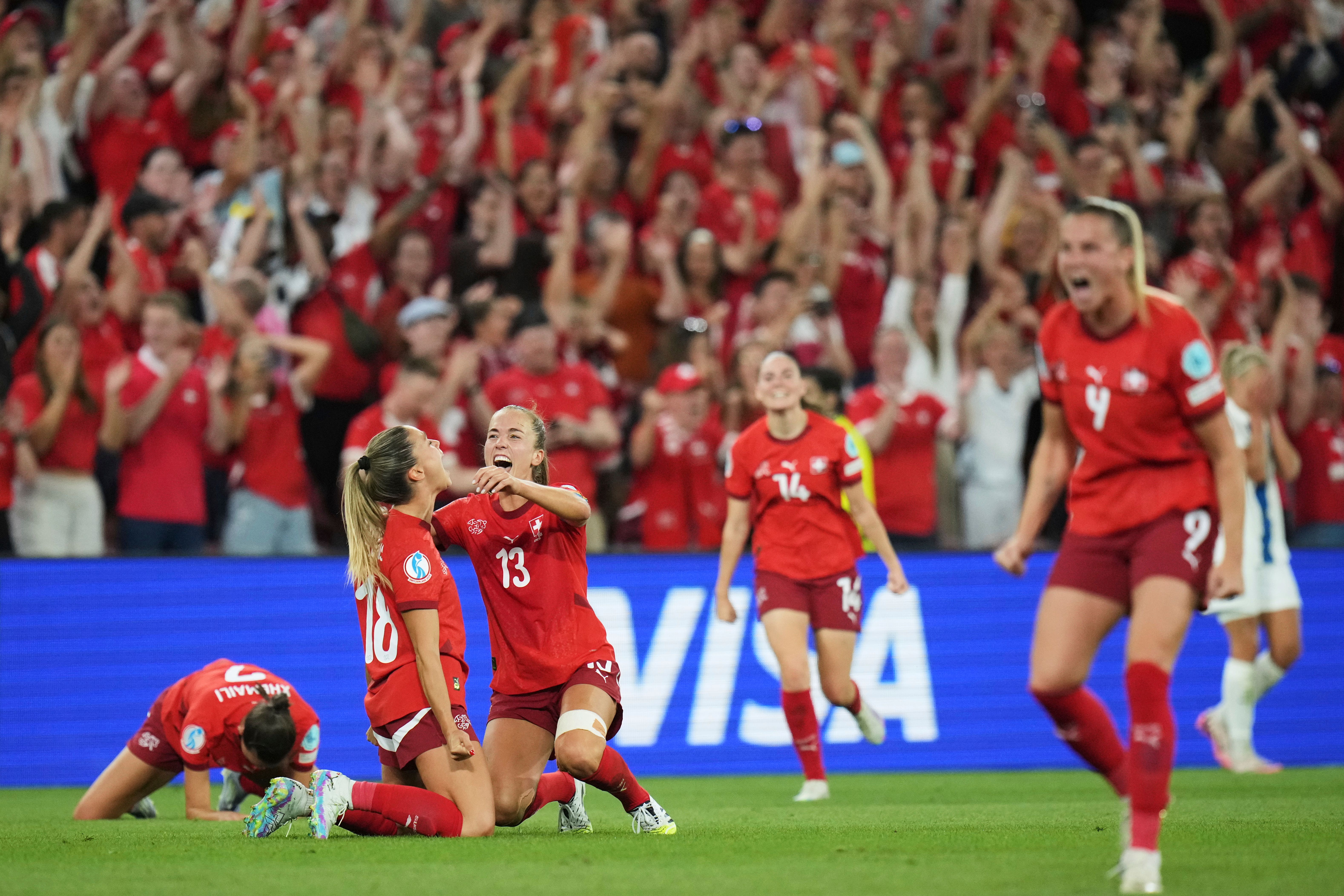 Switzerland left it late to book their place in the last eight at Euro 2025 (Alessandra Tarantino/AP)