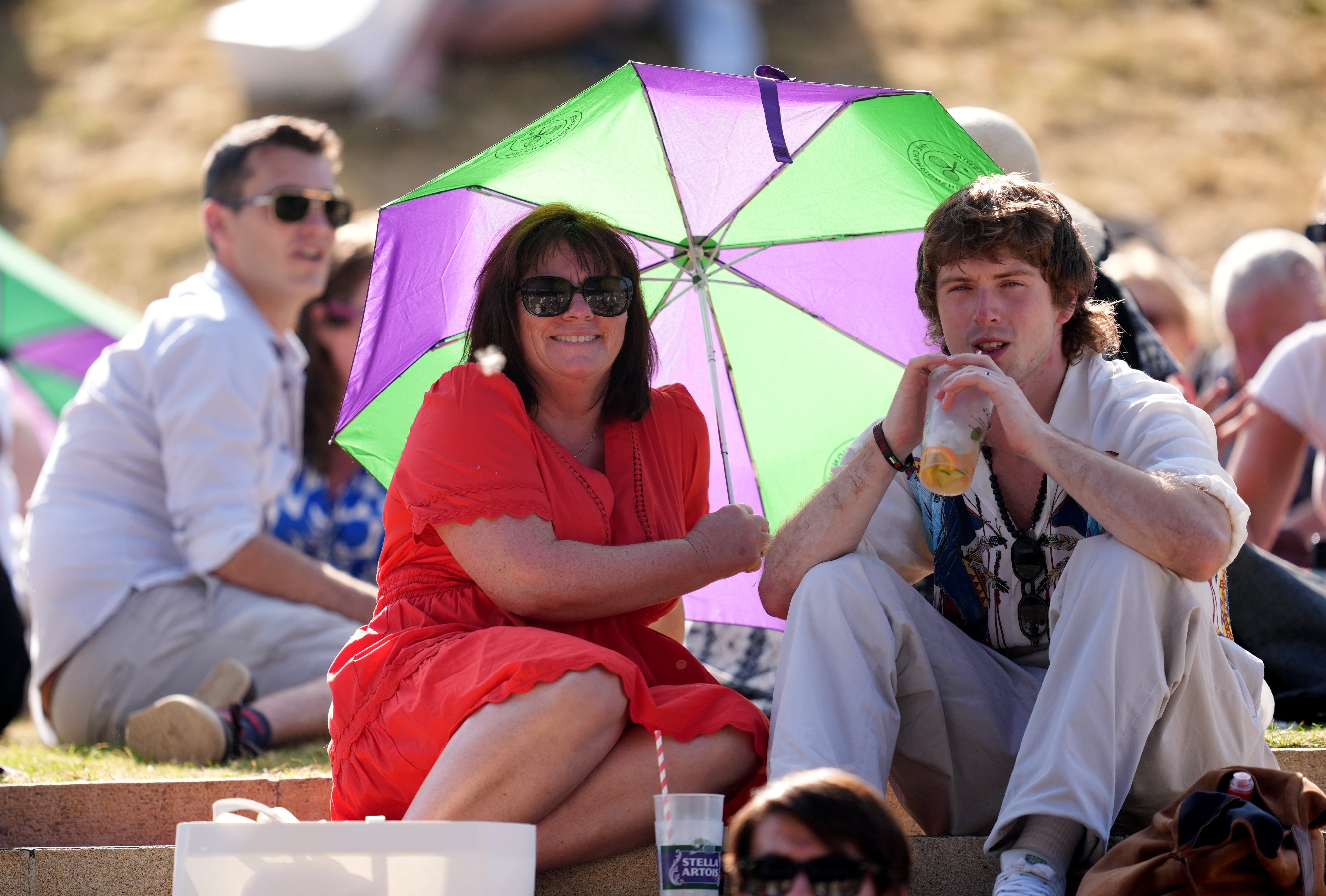 Spectators on the hill at Wimbledon (Adam Davy/PA)