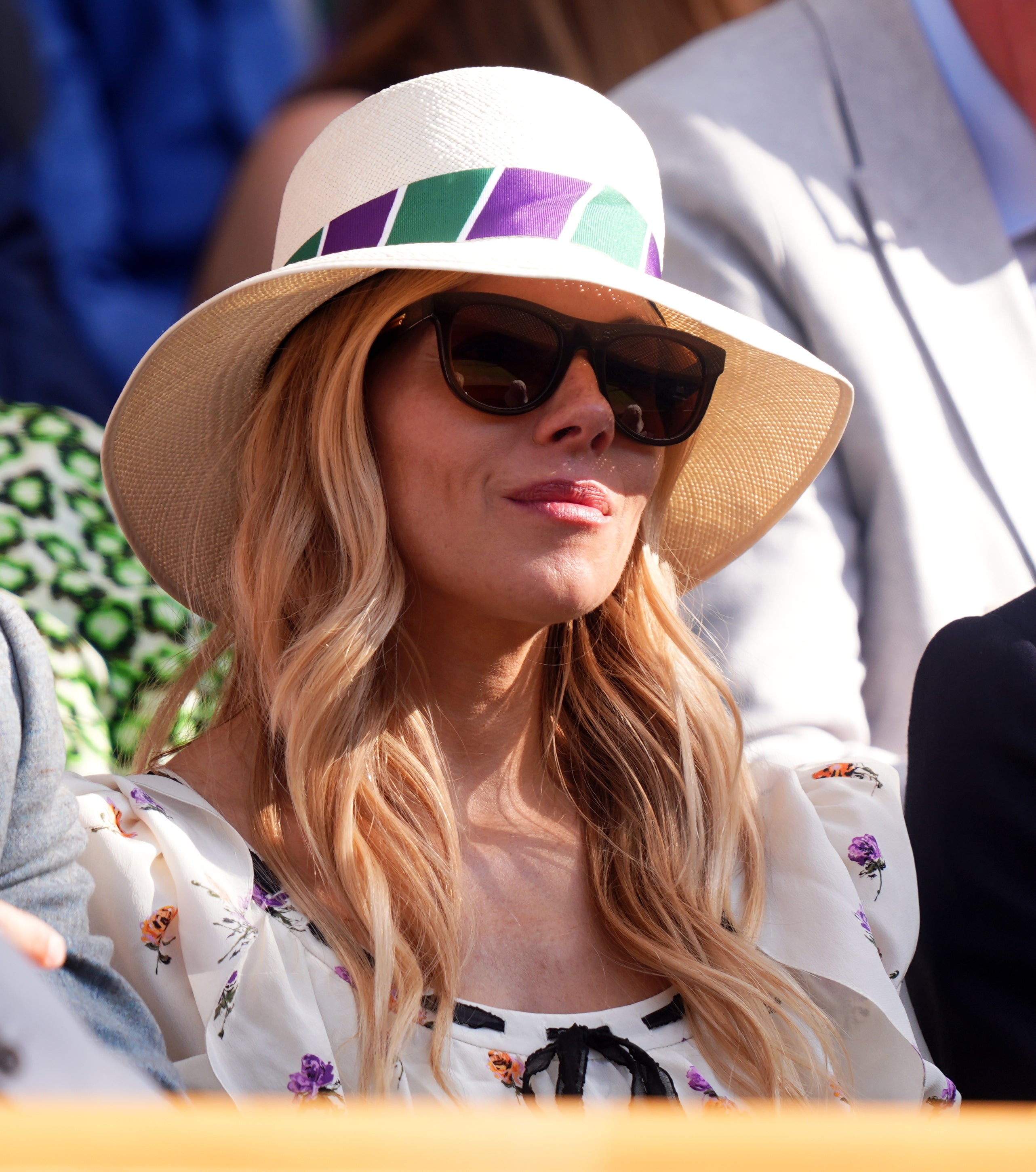 Sienna Miller in the Royal Box on day nine of Wimbledon (Mike Egerton/PA)