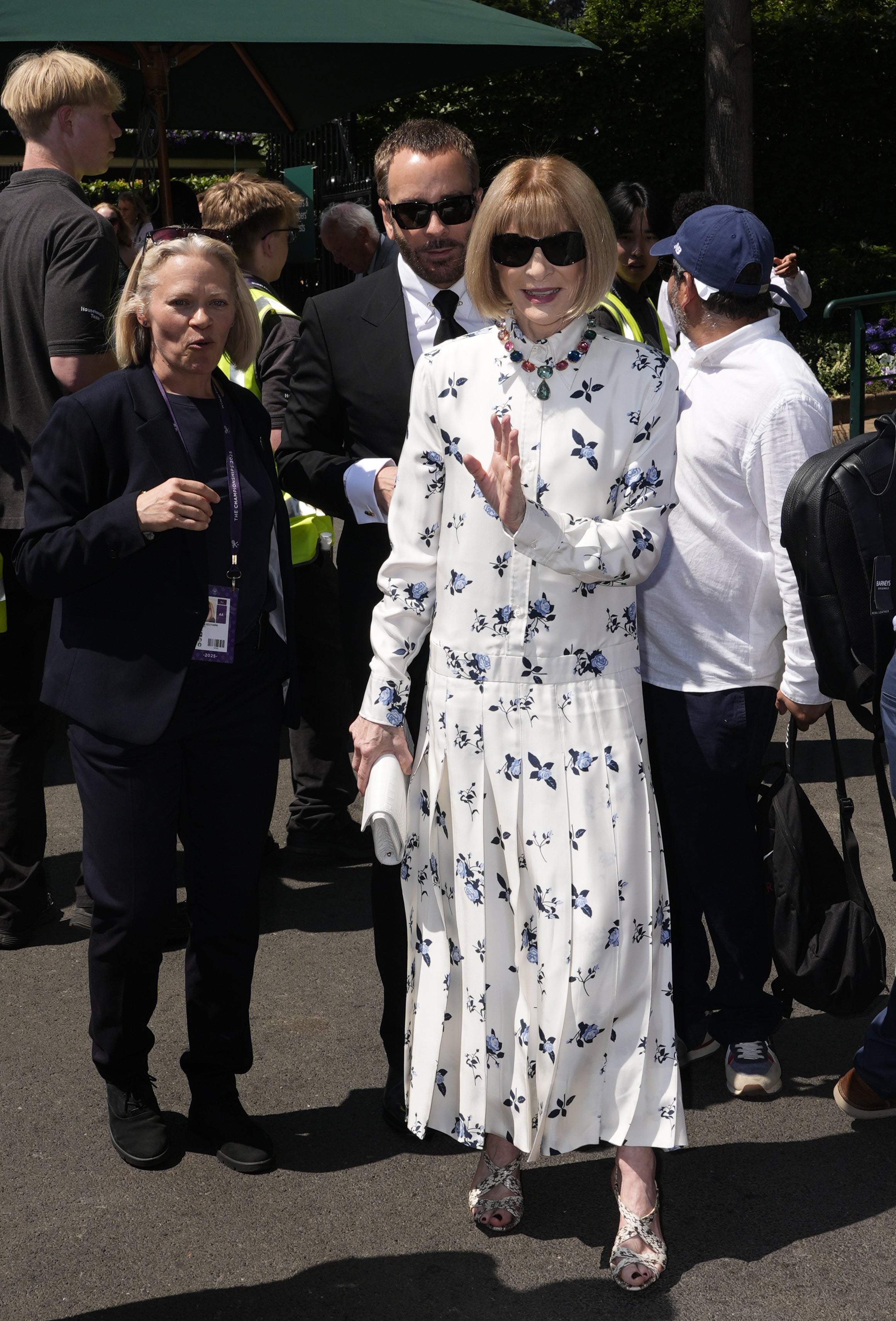 Dame Anna Wintour on day twelve of the 2025 Wimbledon Championships at the All England Lawn Tennis and Croquet Club, London (Jordan Pettitt / PA).