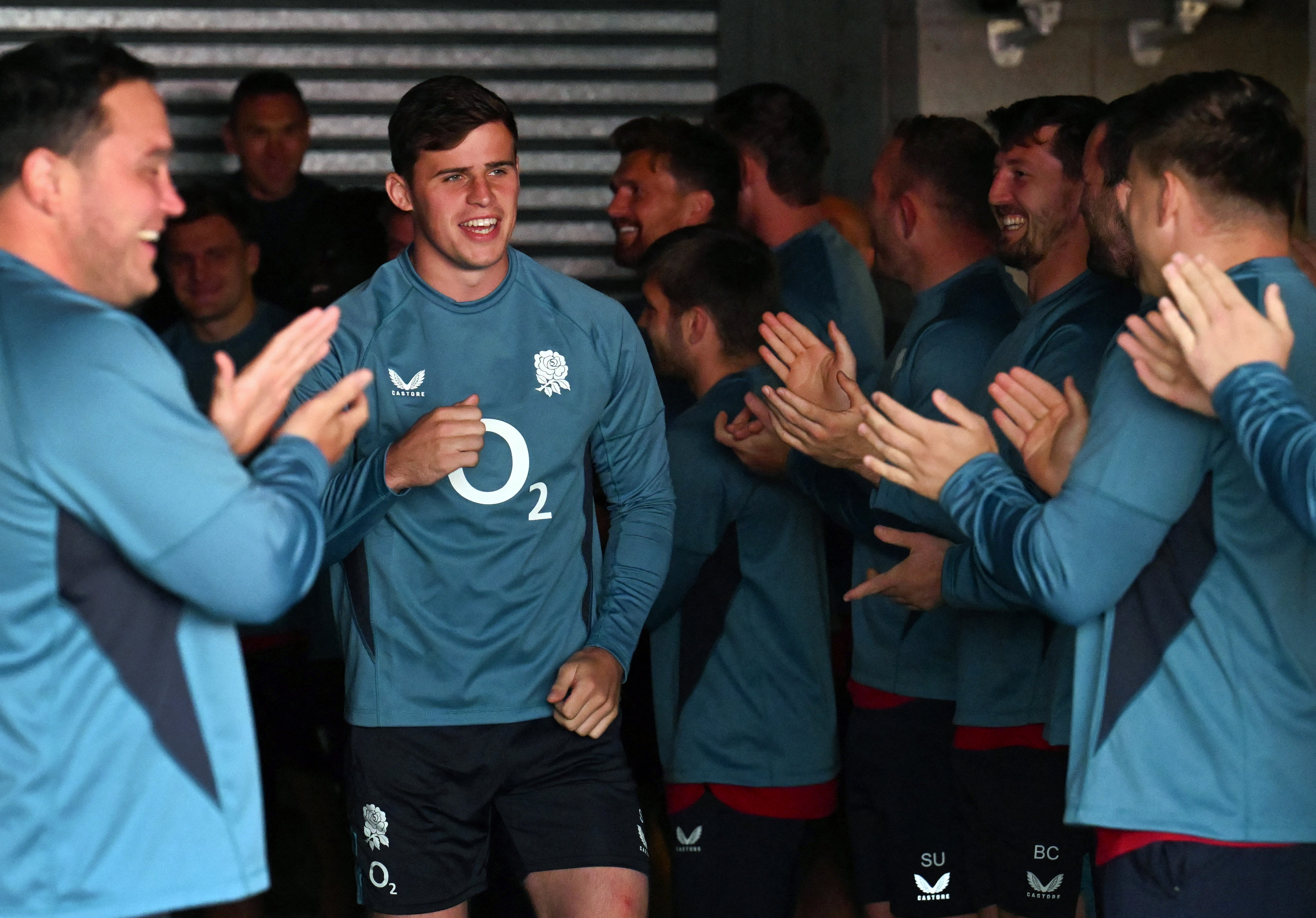 Jamie George (left) has been impressed by Seb Atkinson (centre)