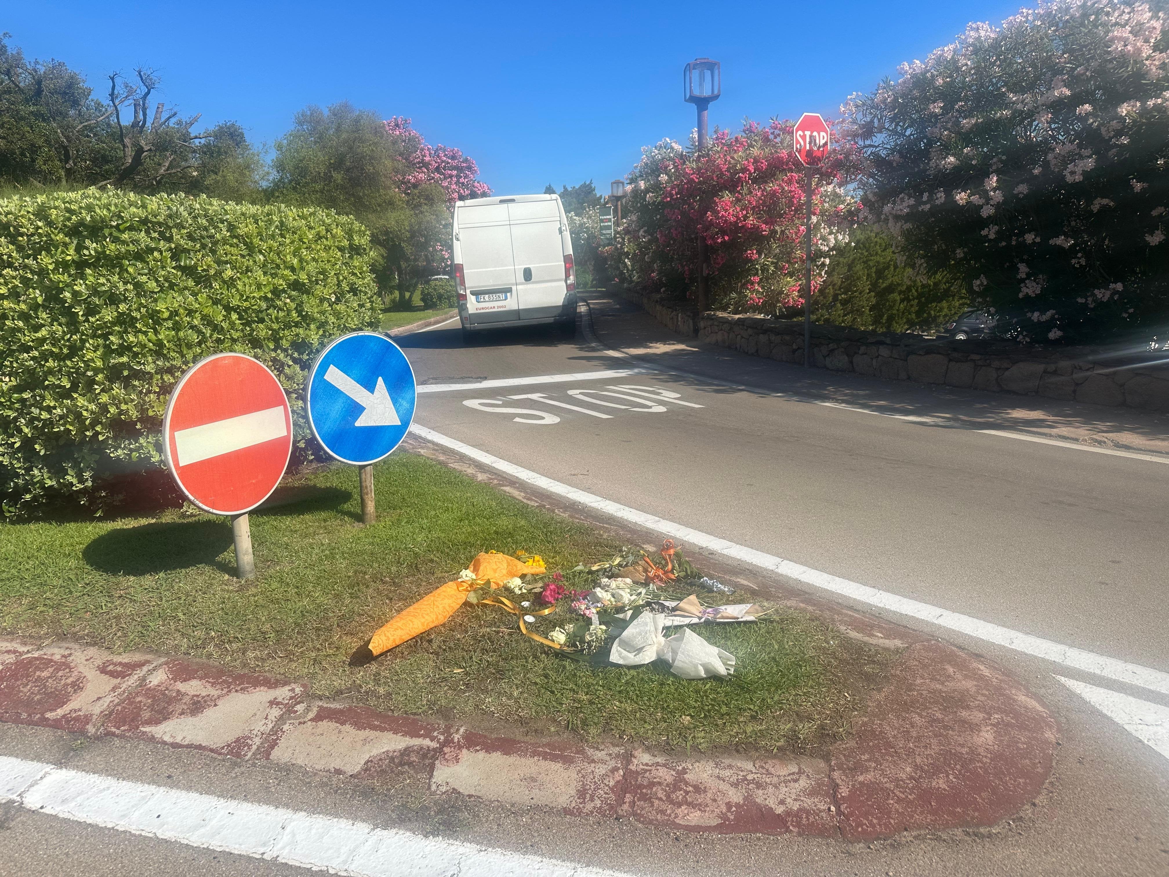 The young woman is believed to have held out her arm to signal ‘stop’ but the driver carried on before striking her at the scene in Porto Cervo