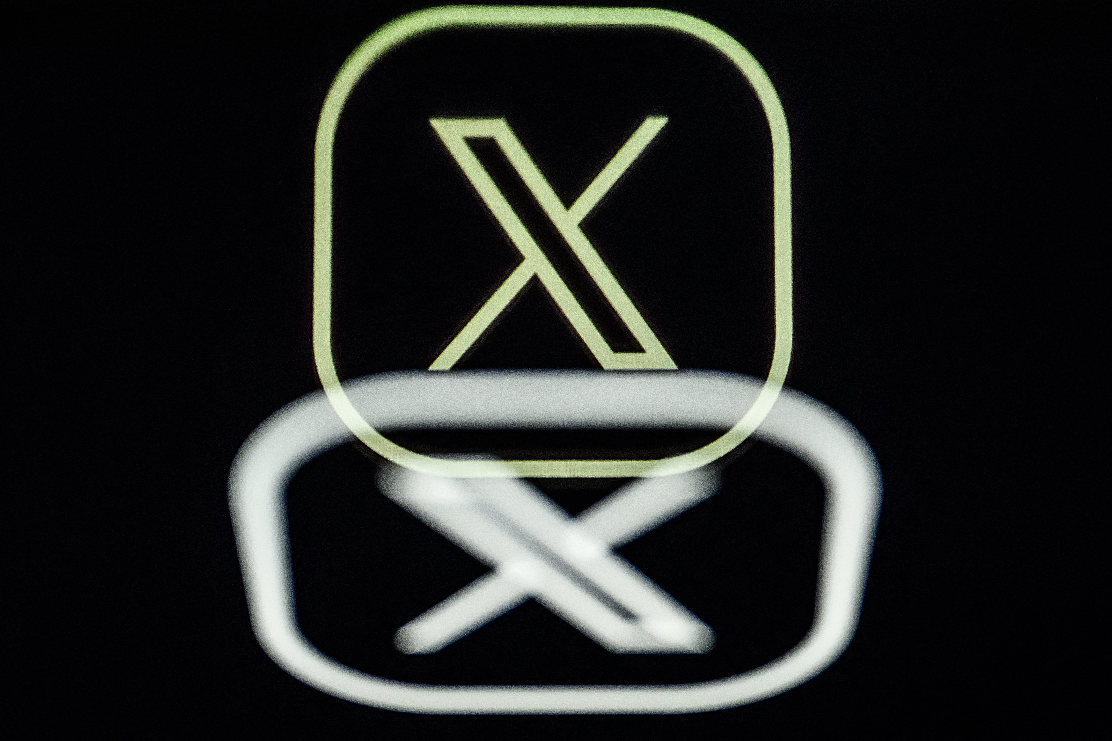 This photograph taken on March 7, 2024 in Nantes, shows the logo of US social media platform X
