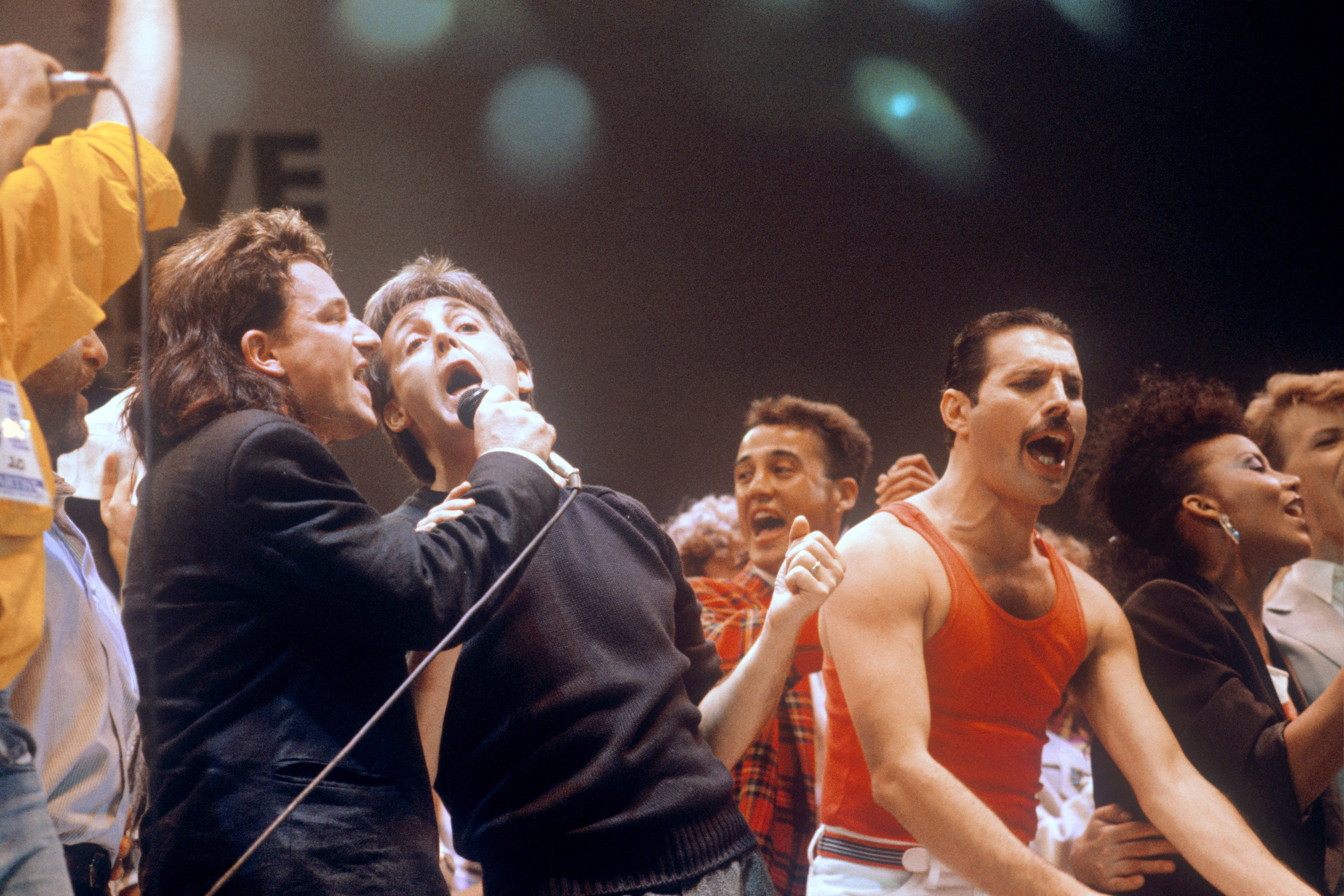 Bono, Paul McCartney and Freddie Mercury were among pop stars to join in Live Aid (PA)