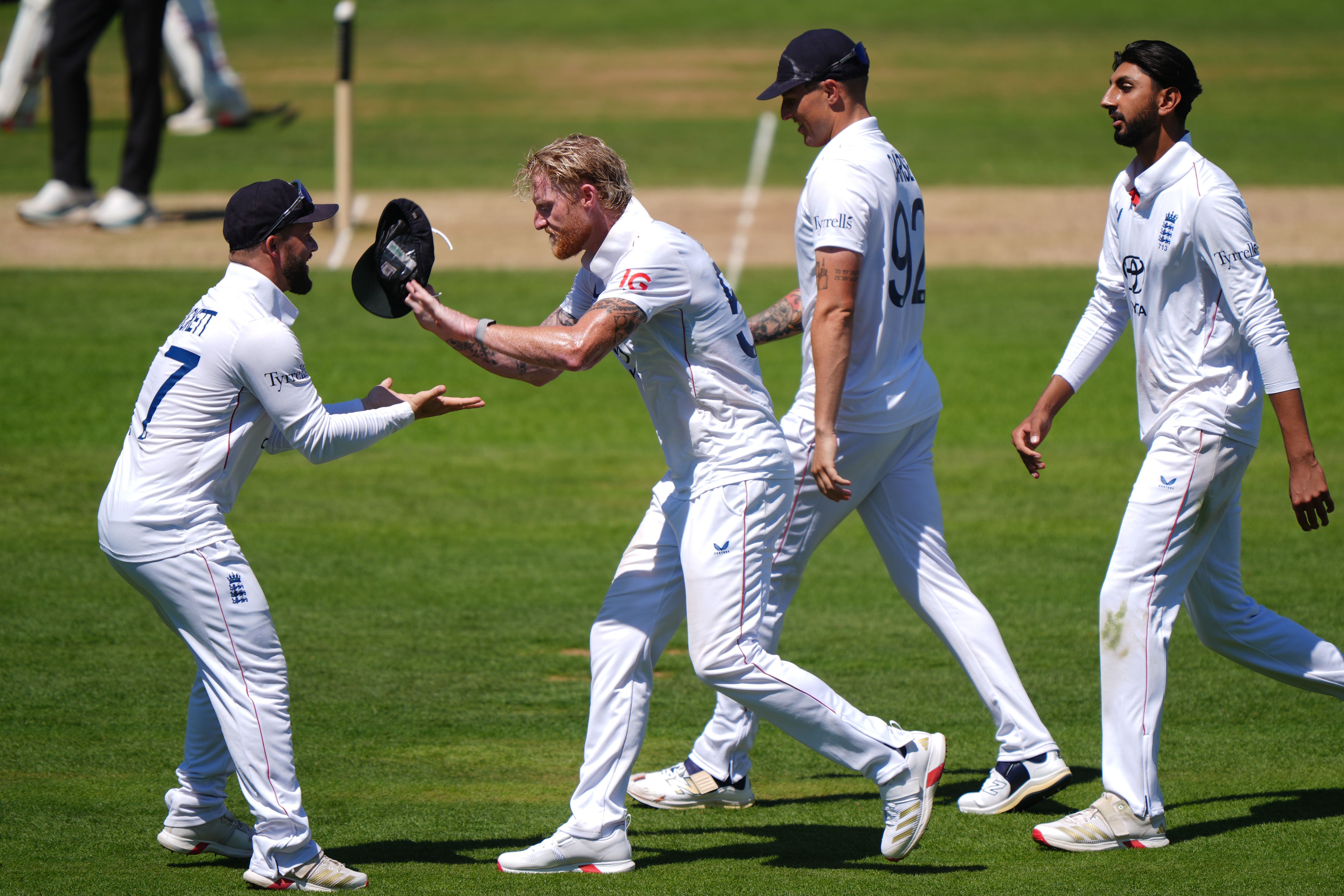 Ben Stokes celebrates running out India’s Rishabh Pant (Bradley Collyer/PA)