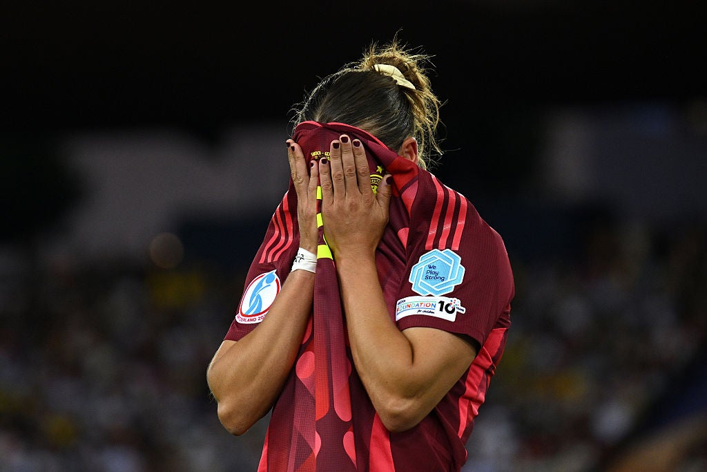 Wamser was distraught after her red card