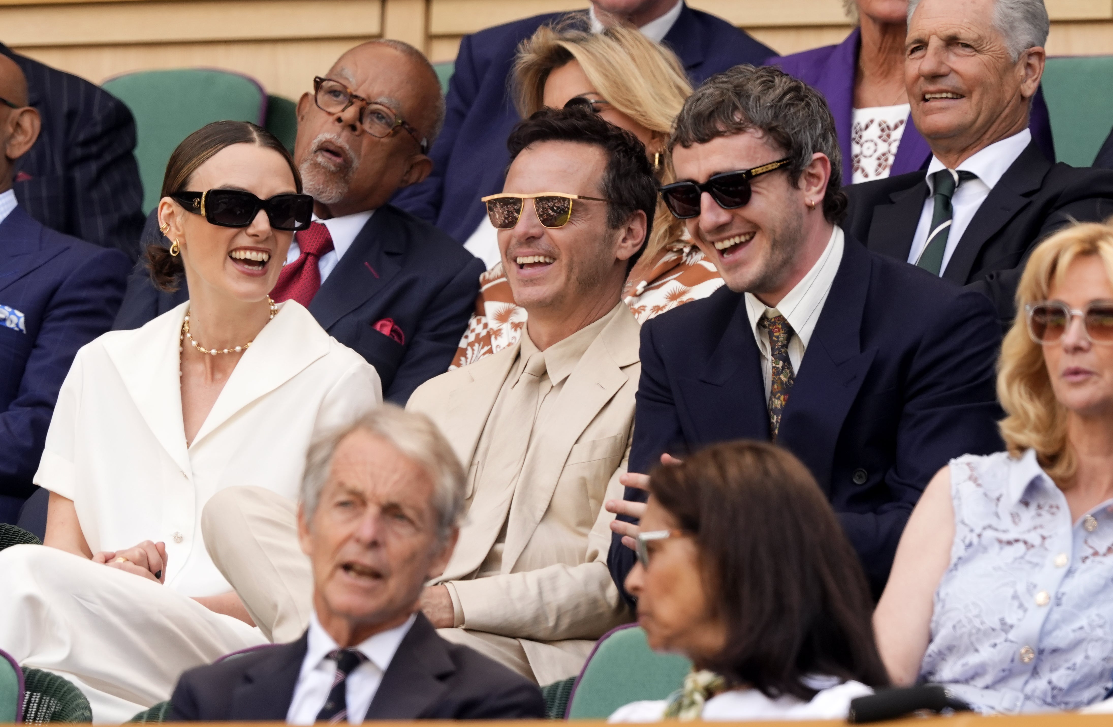 Keira Knightley chats to Andrew Scott (middle) and Paul Mescal