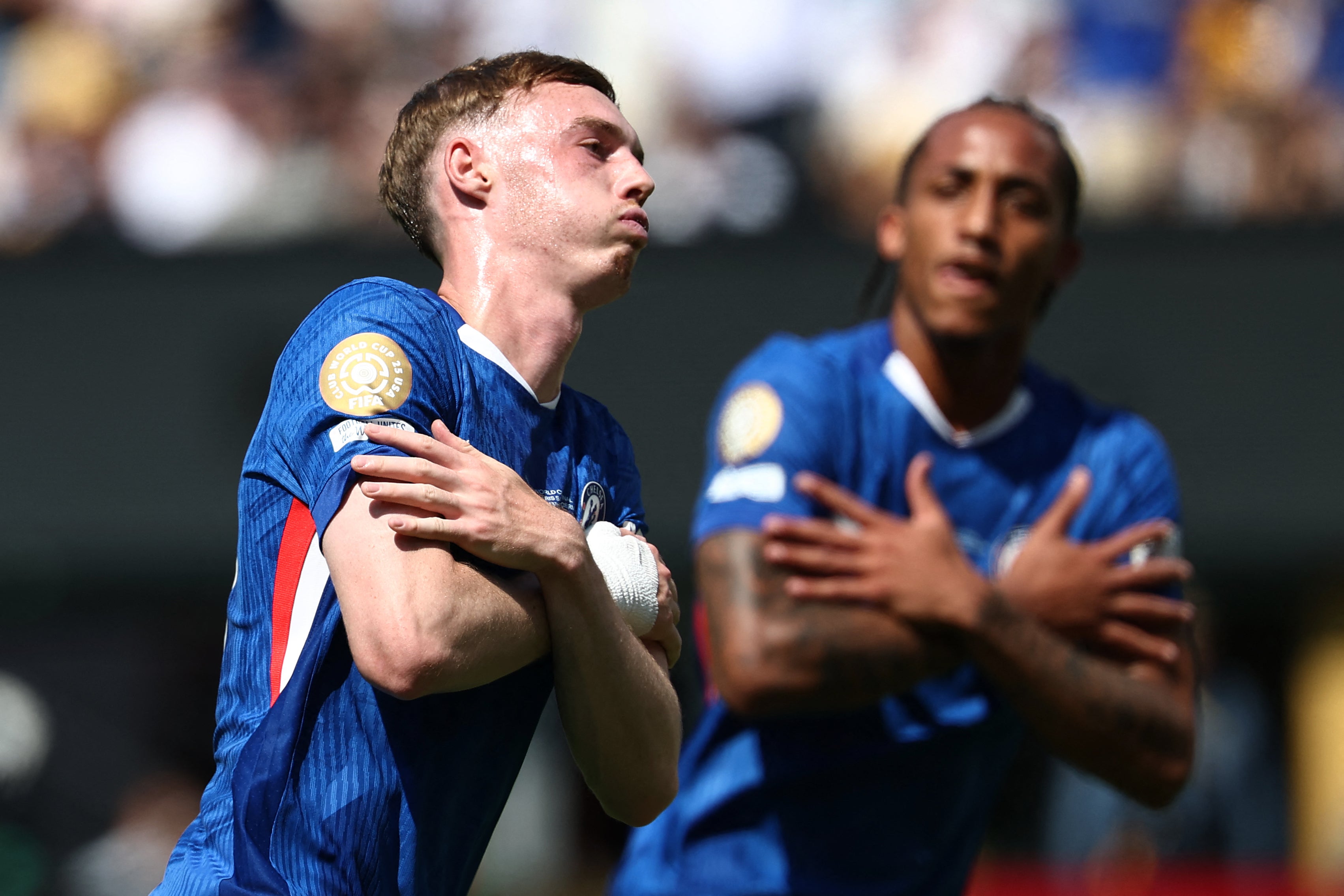 Cole Palmer celebrates after putting Chelsea in front