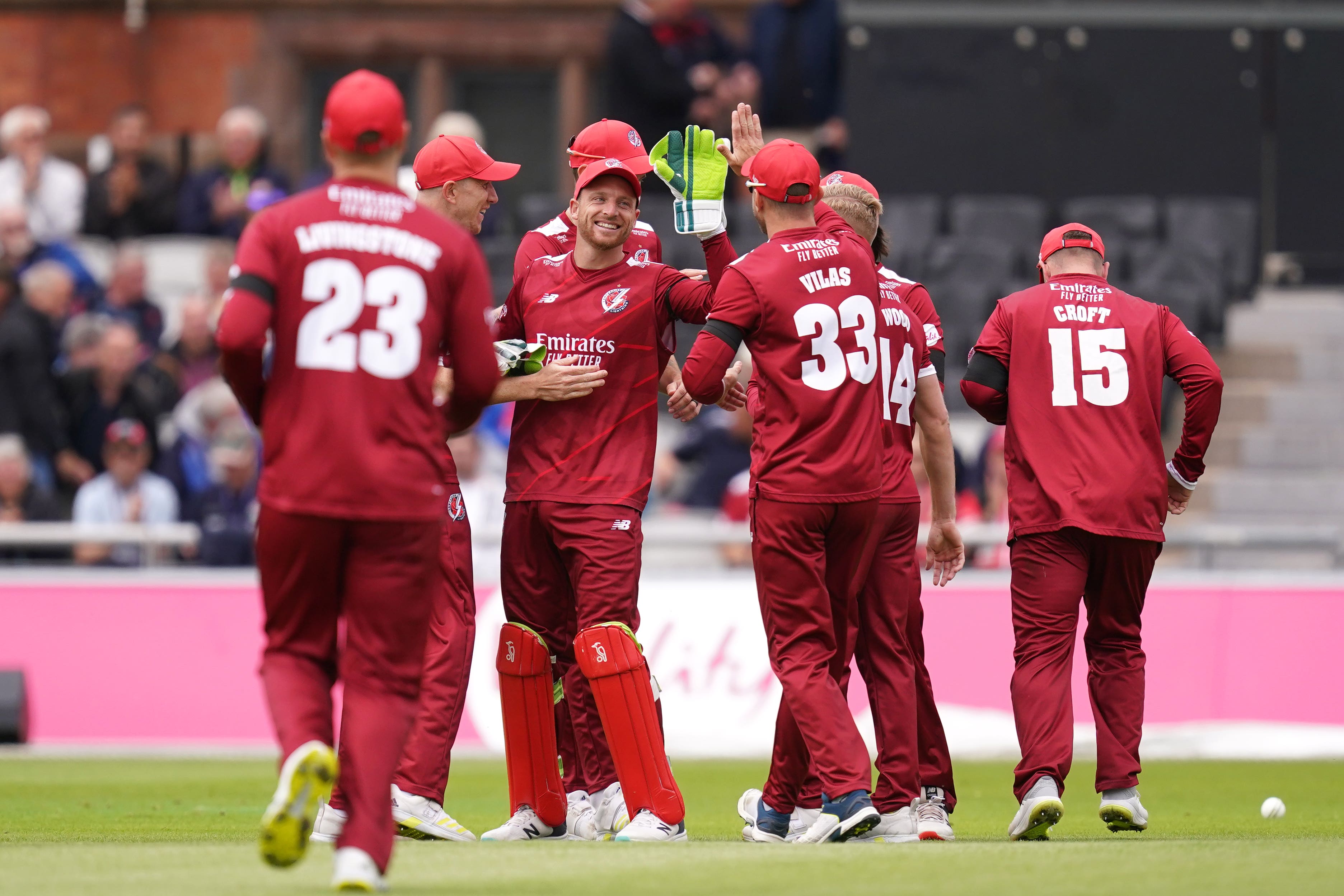 Lancashire climb above Durham with tense three-wicket Vitality Blast victory