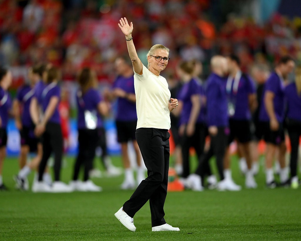 A happy head coach Sarina Wiegman