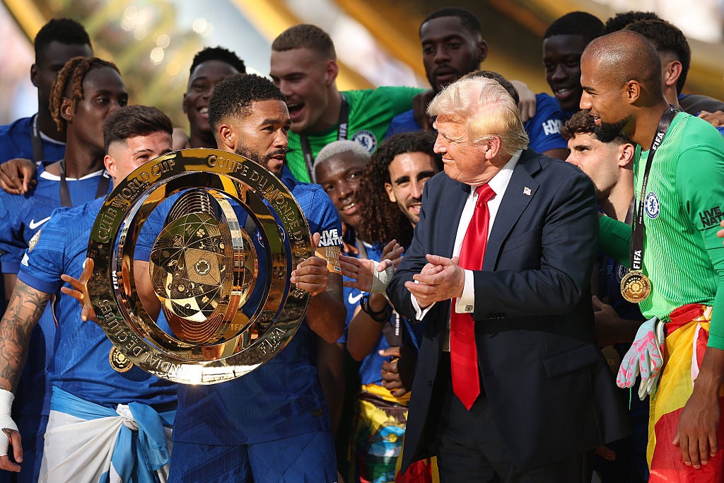 Chelsea players react to Donald Trump’s bizarre involvement in Club World Cup trophy ceremony