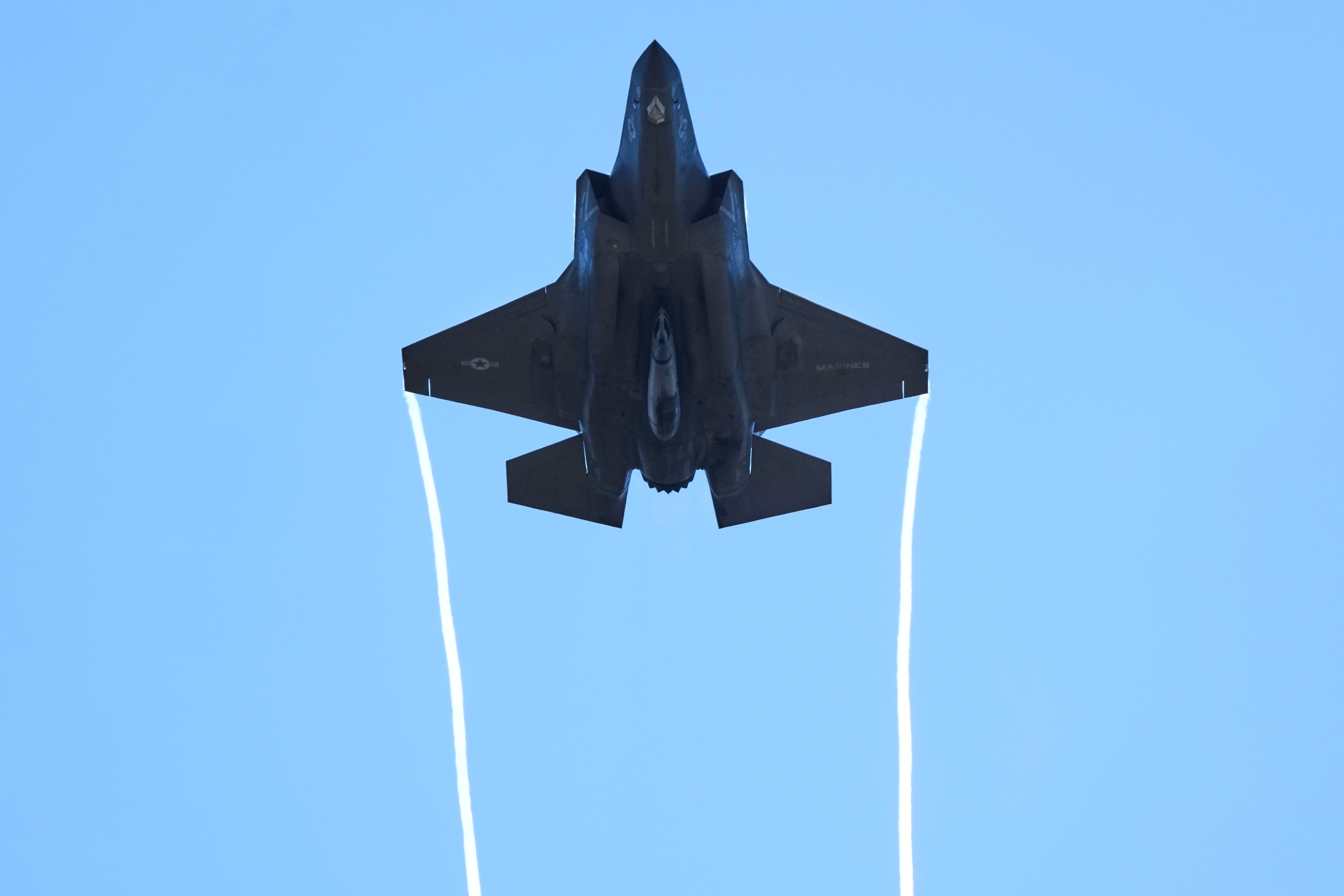 An Australian Airforce F35 fighter jet participates in Exercise Talisman Sabre 2025, Australia's largest-ever war fighting drills at Shoalwater Bay Training Area, near Rockhampton, Australia, Monday, July 14, 2025
