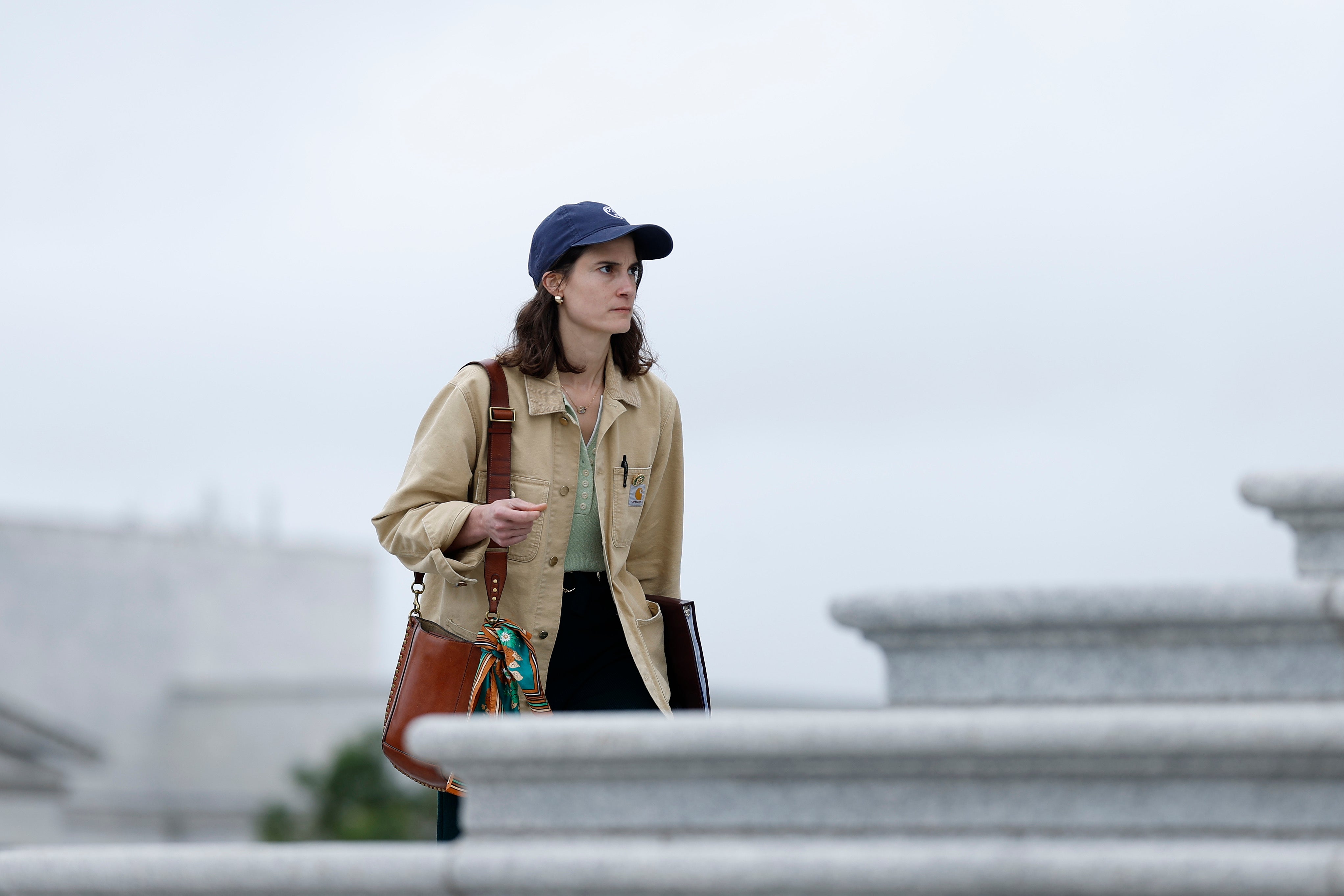 Rep. Marie Gluesenkamp Perez (D-WA) arrives for a vote series at the U.S. Capitol. She is proposing new ways to deal with the problem of an aging Congress.