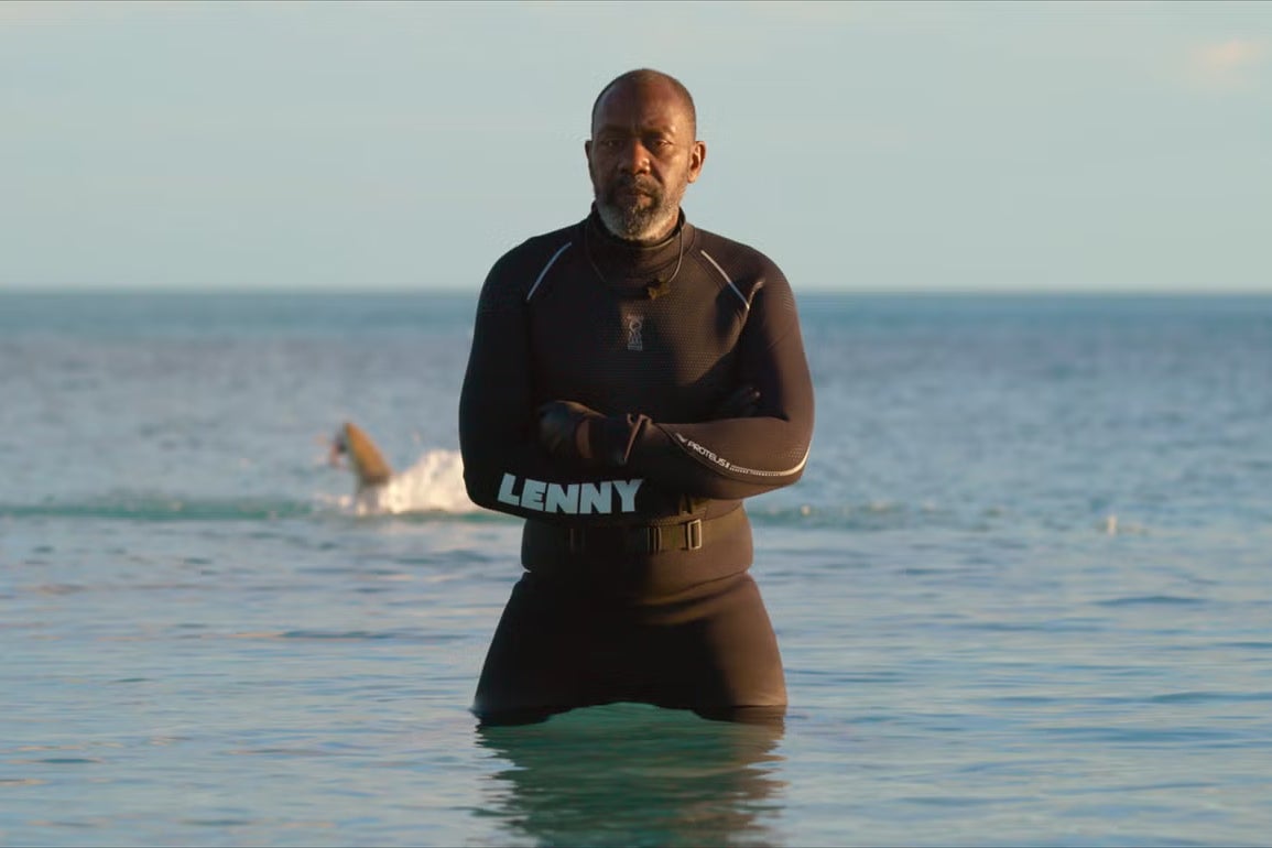 Comedian Lenny Henry attempts to come up with one-liners while immersed underwater and experiencing mild peril in the Bahamas