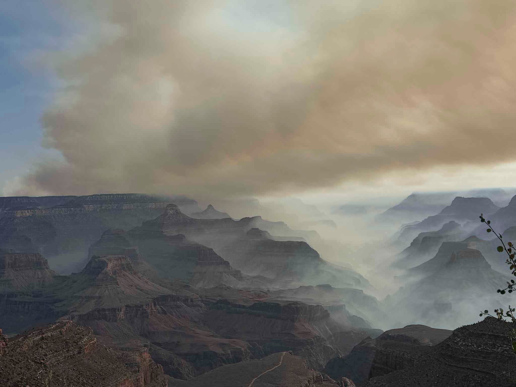 View of the Grand Canyon after evacuations from the Grand Canyon Lodge