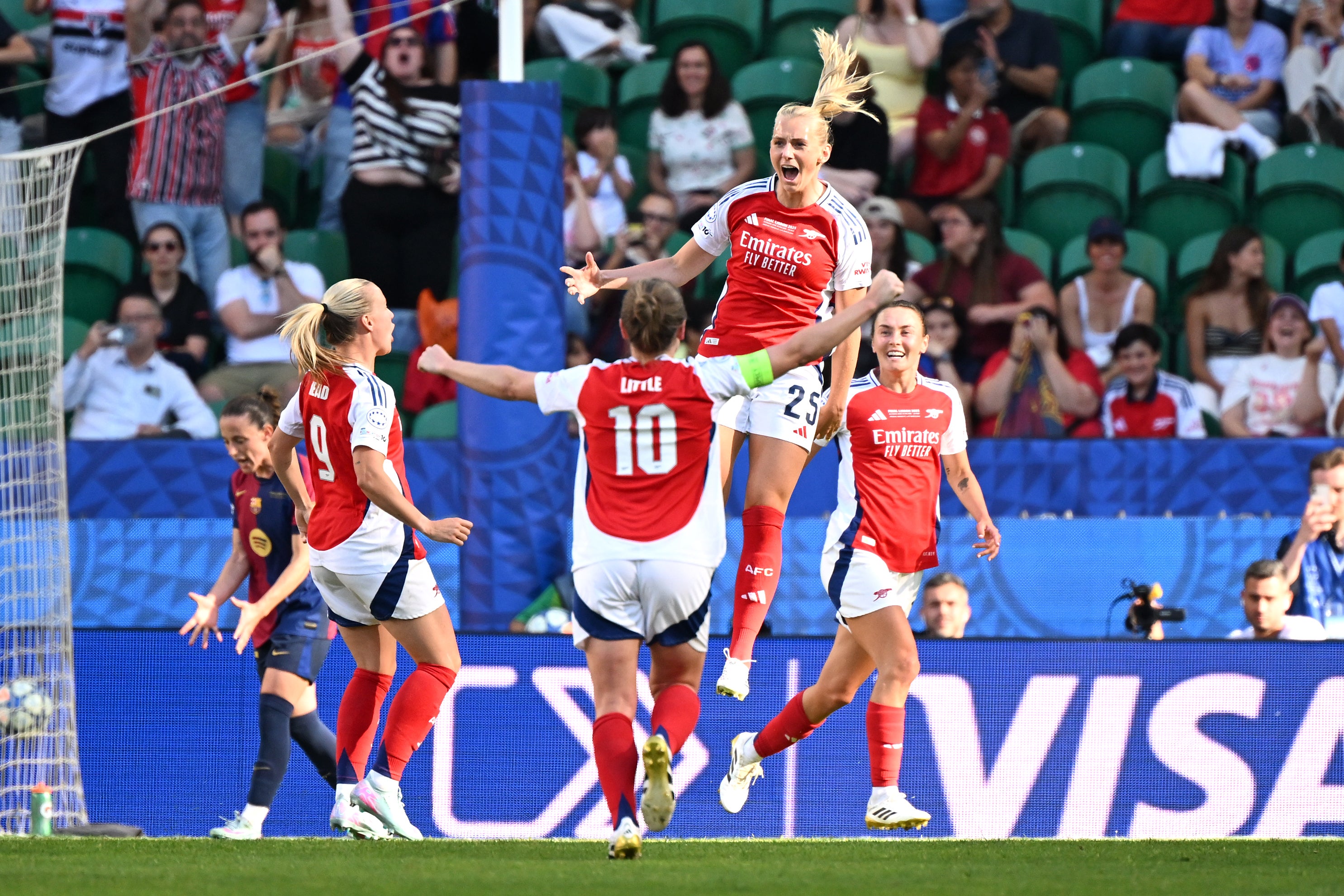 Sweden’s Blackstenius scored the Champions League winner for Arsenal (Zed Jameson/PA)