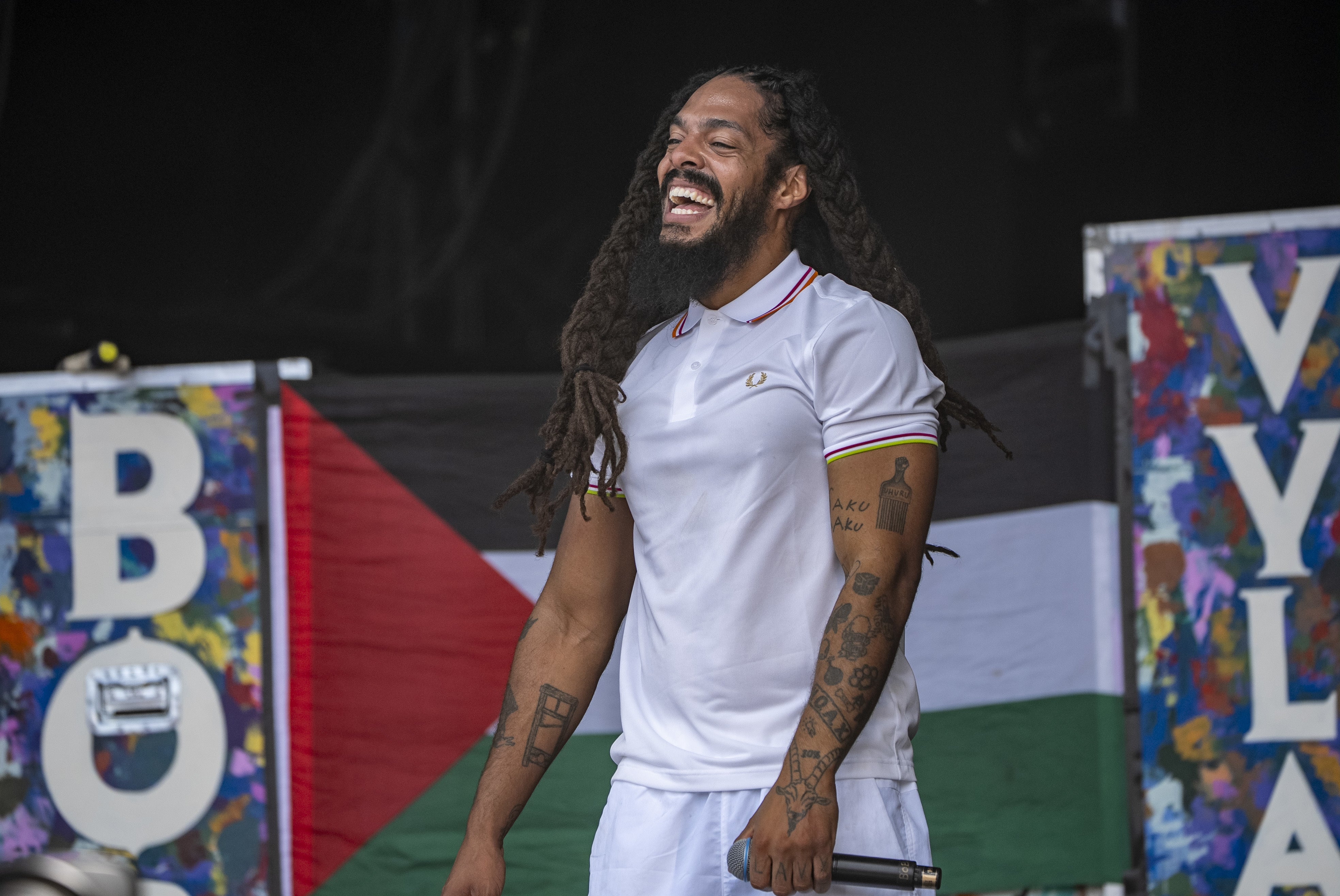Bob Vylan performing at Glastonbury (Ben Birchall/PA)