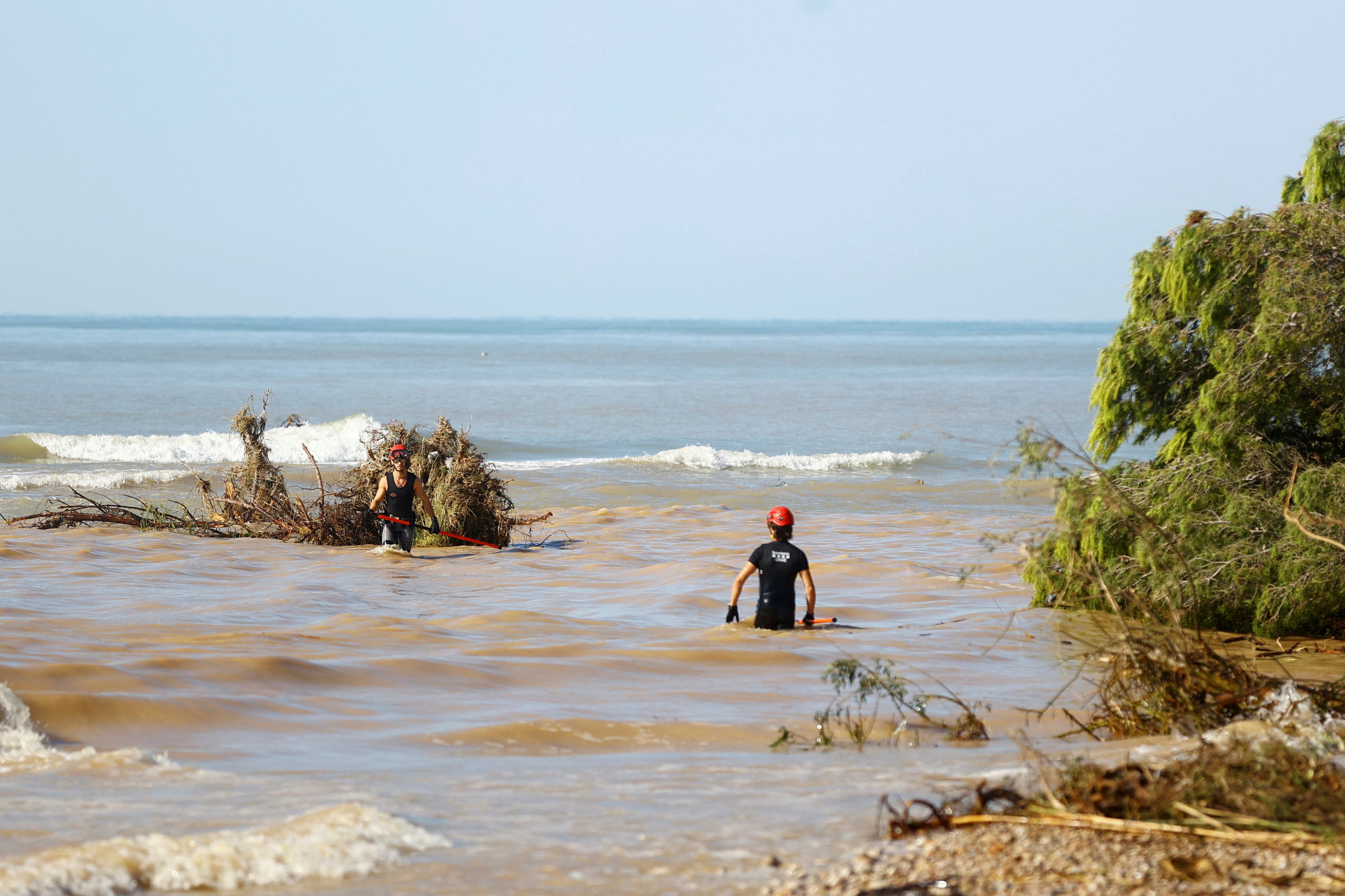 Firefighters rushed to searched the river overnight, with underwater units, helicopters and drone teams scouring the area