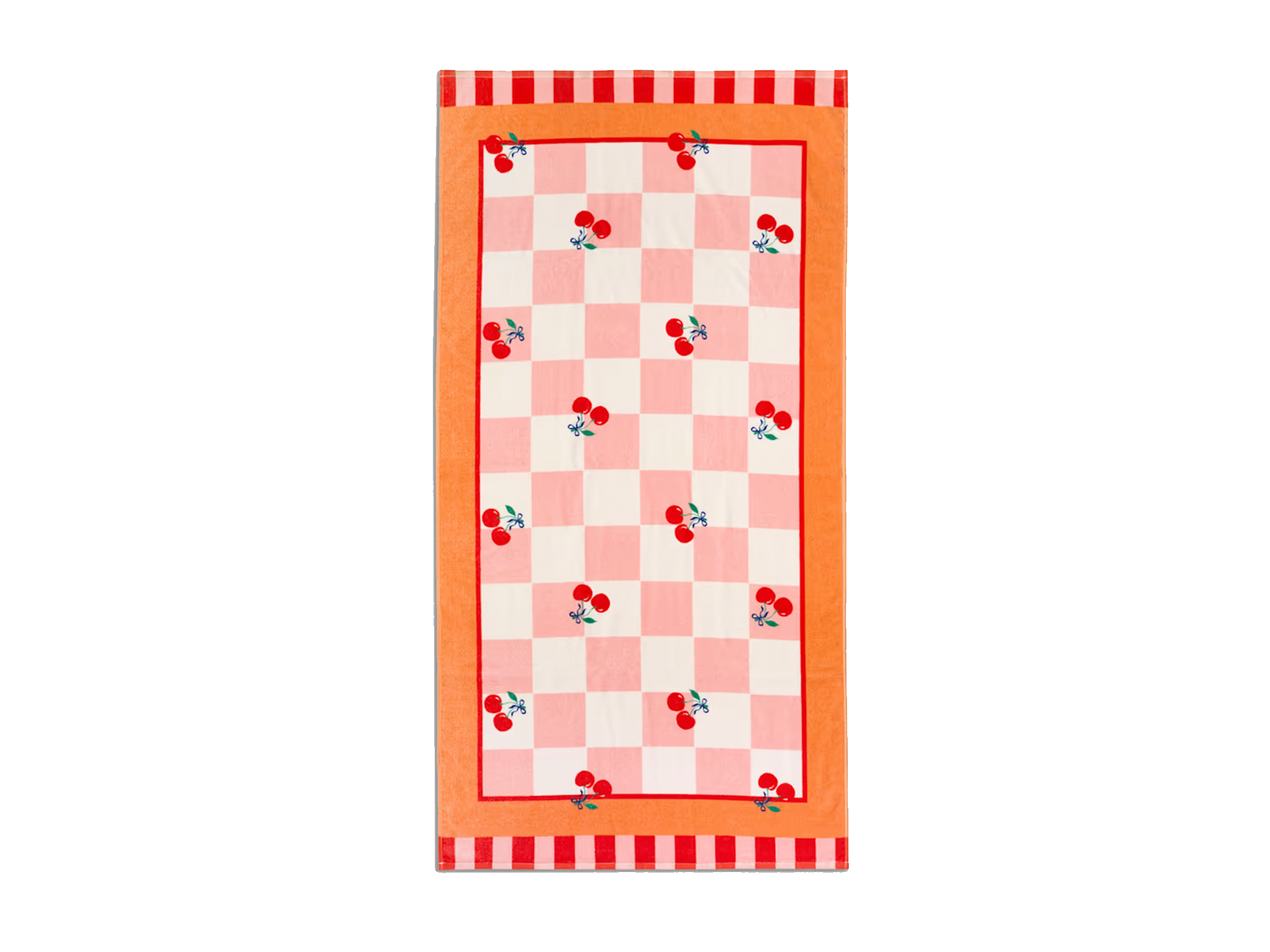 M&S Collection pure cotton cherry checked beach towel
