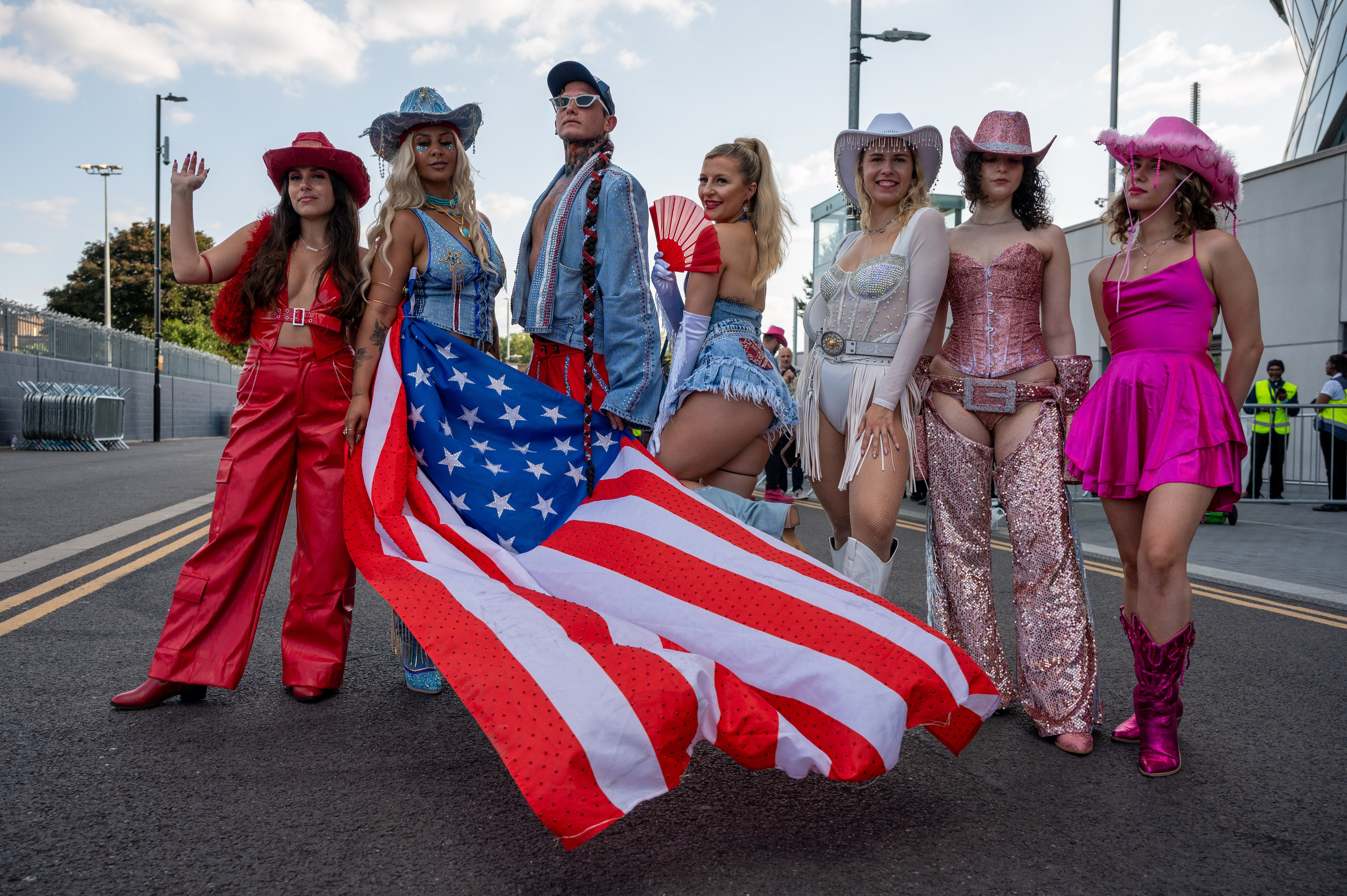 Beyoncé fans attend the 'Cowboy Carter Tour' at Tottenham Hotspur Stadium on June 16 in London, England