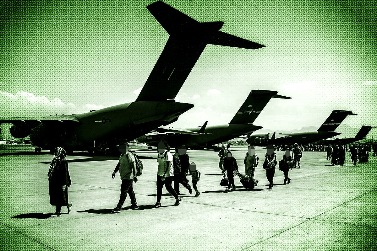Afghan families are evacuated to the UK from Kabul by the RAF