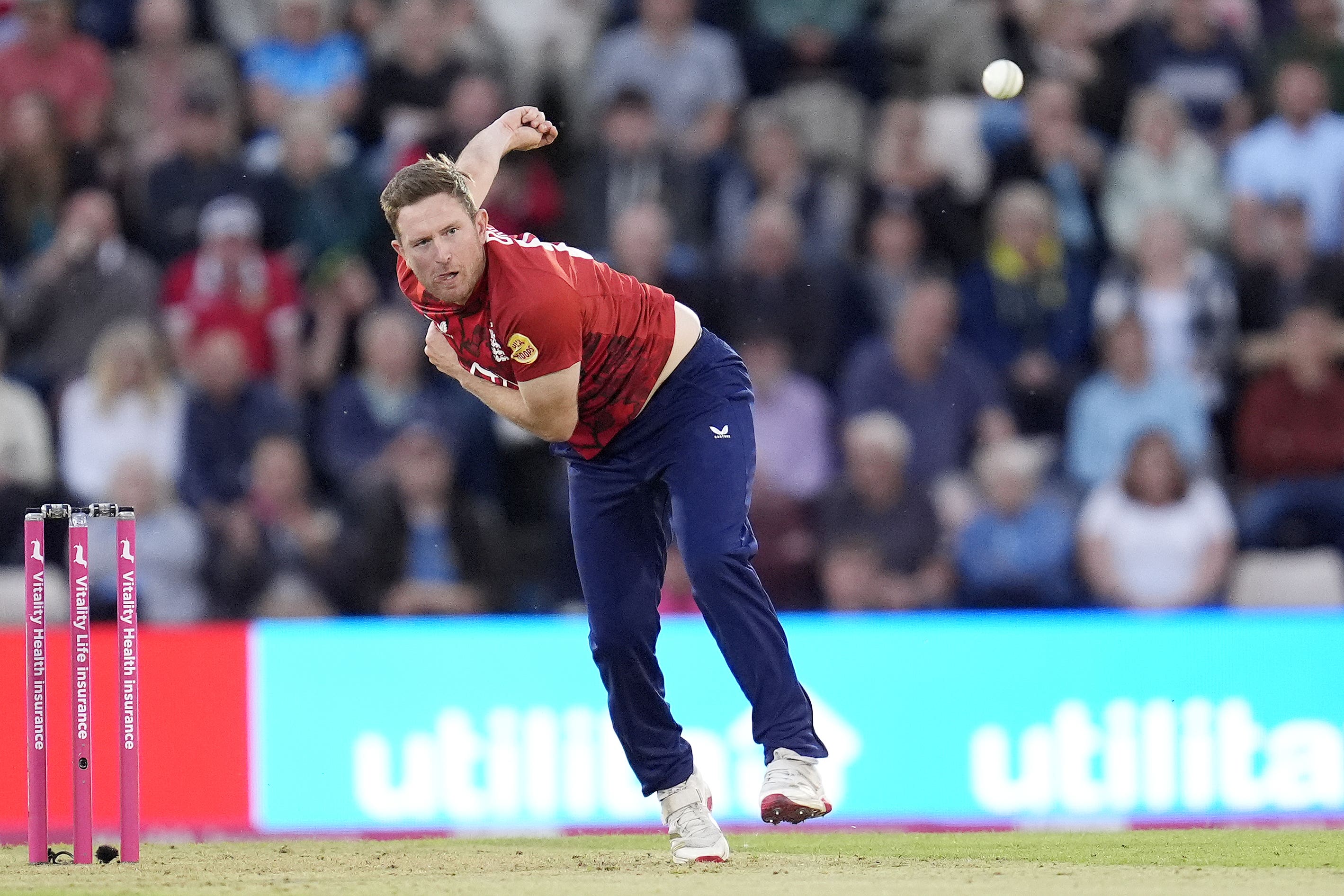 Liam Dawson bowling in a T20 international against West Indies last month (Andrew Matthews/PA)