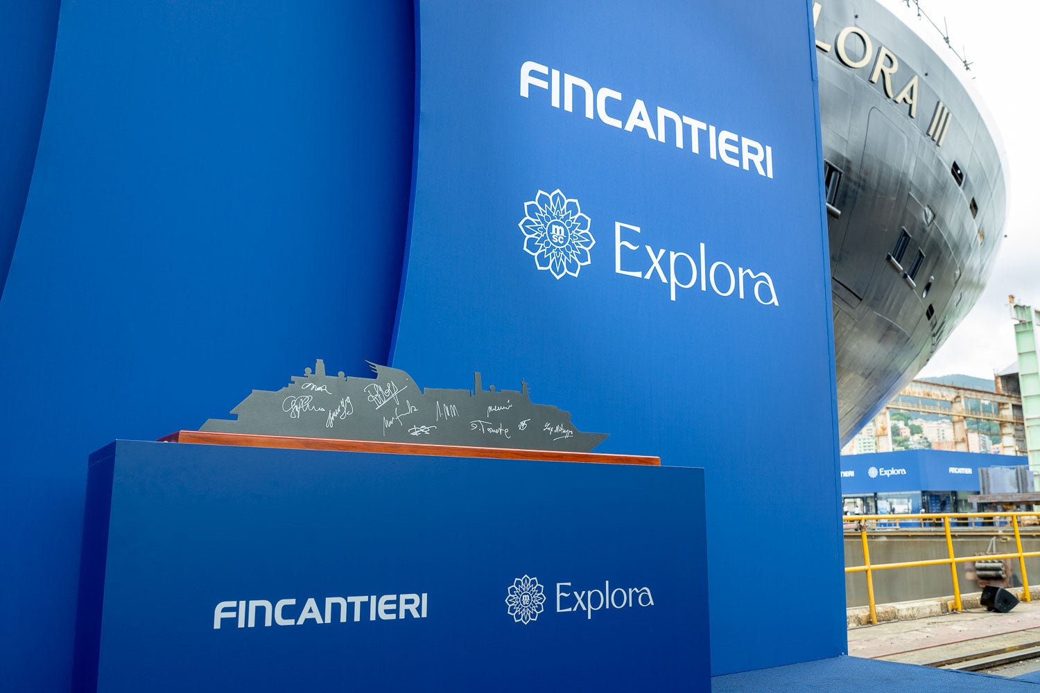 A steel cutting ceremony was held to mark the start of construction of Explora V on the same day that Explora III had its float-out