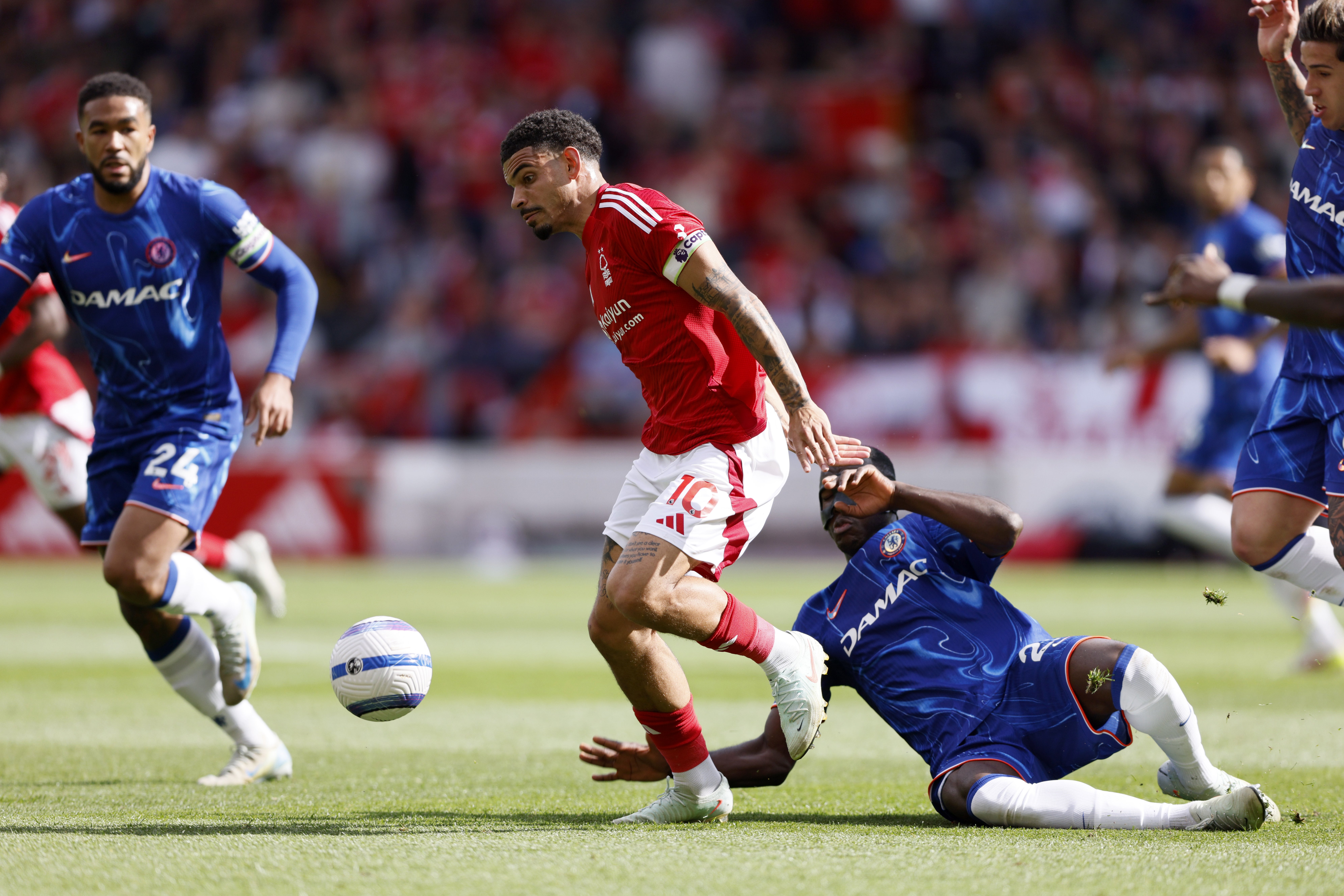 Morgan Gibbs-White in action against Chelsea (Richard Sellers/PA).