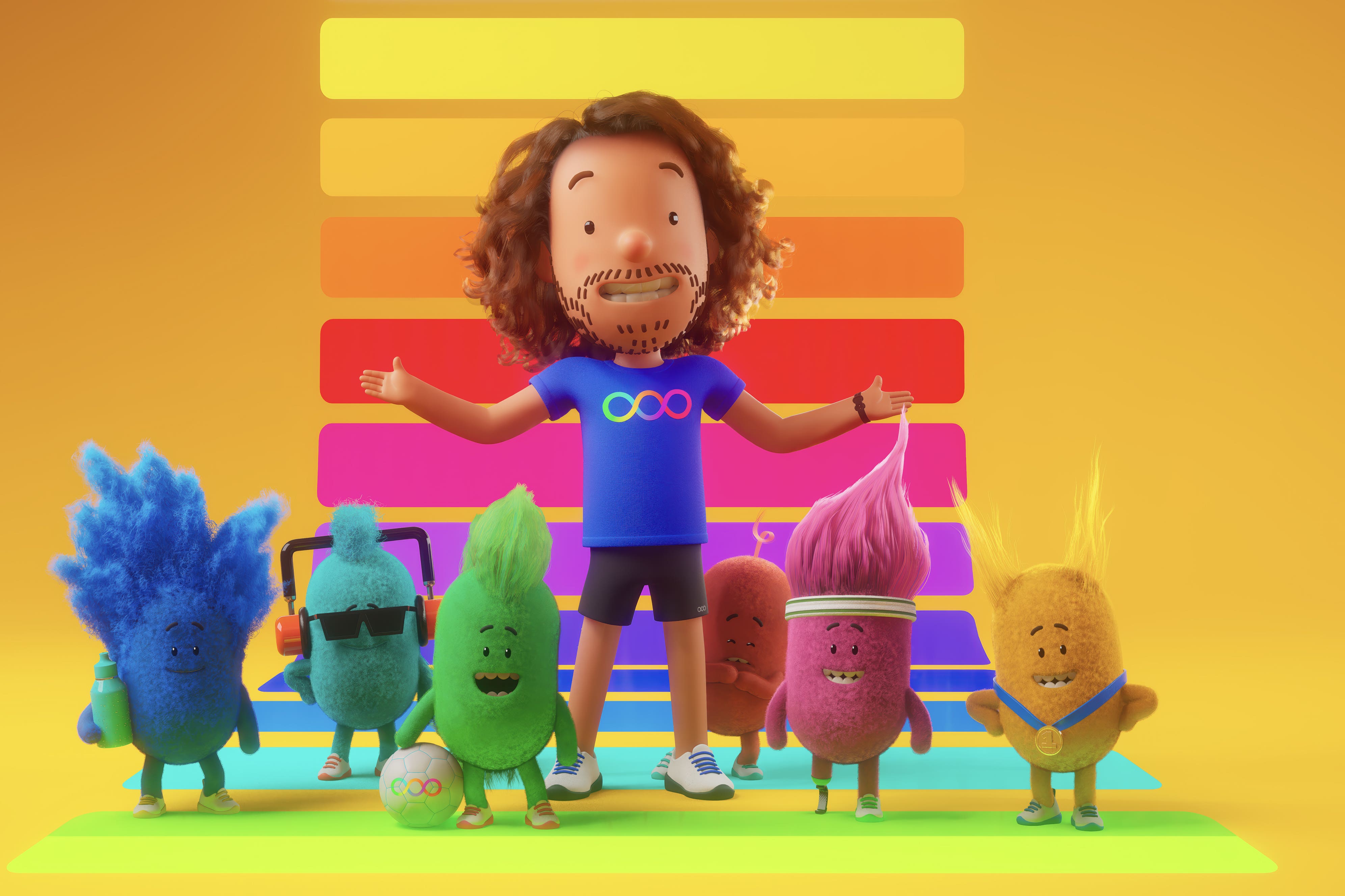 An animated character of online fitness coach Joe Wicks (Studio AKA)