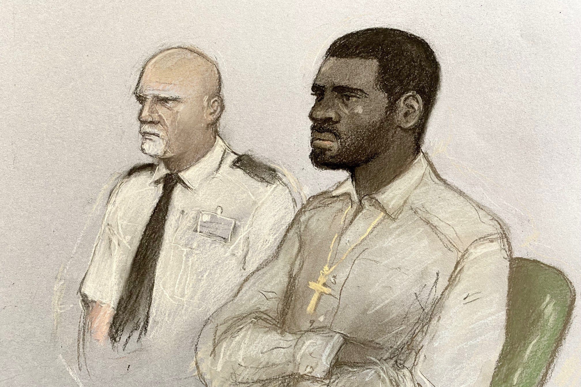 Yostin Andres Mosquera (right) when he appeared in the dock at the Old Bailey