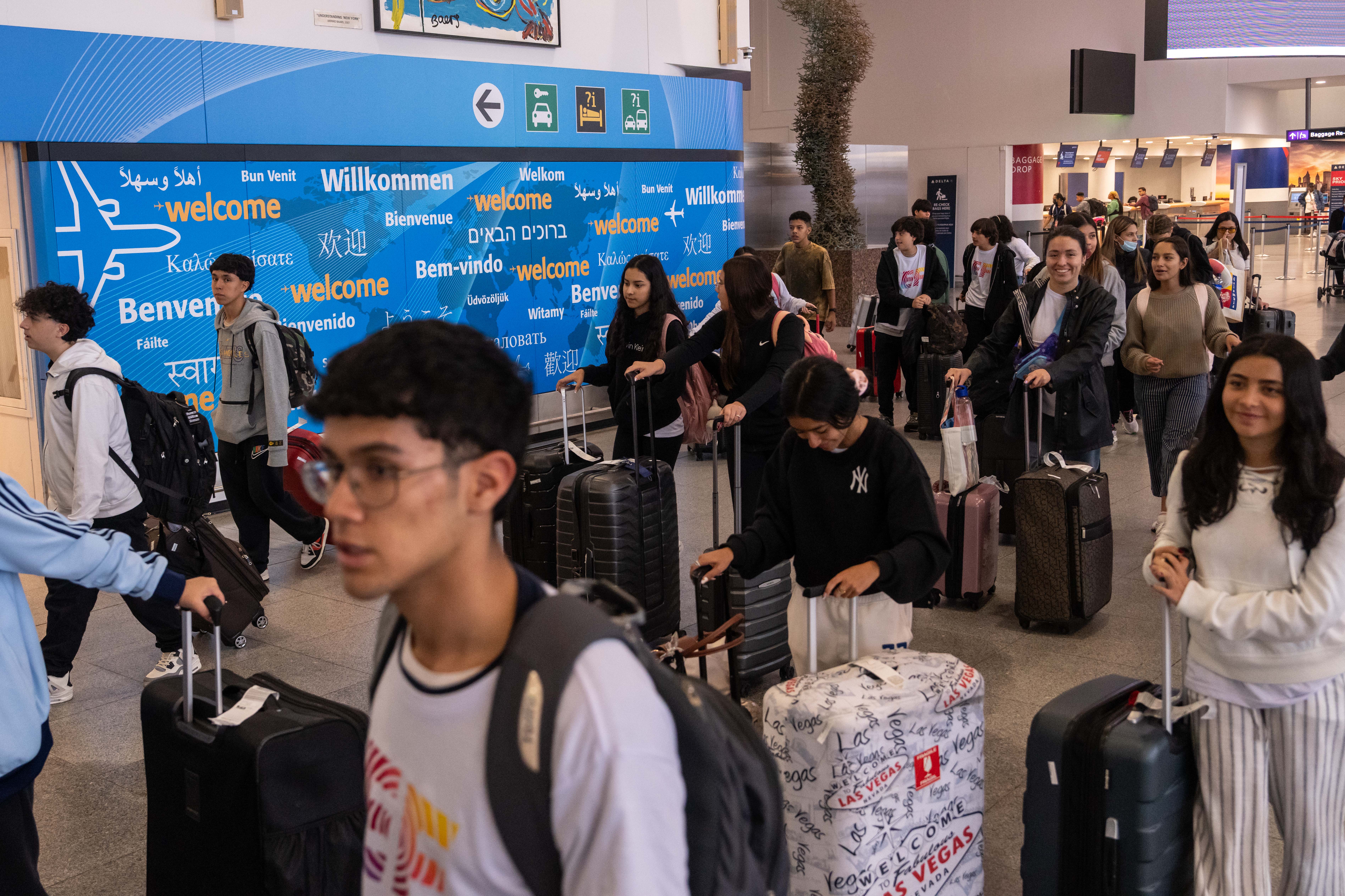 At least six East Coast airports, including John F. Kennedy International Airport, were forced to ground flights over storms on Monday, causing severe delays and throwing travelers' plans into chaos