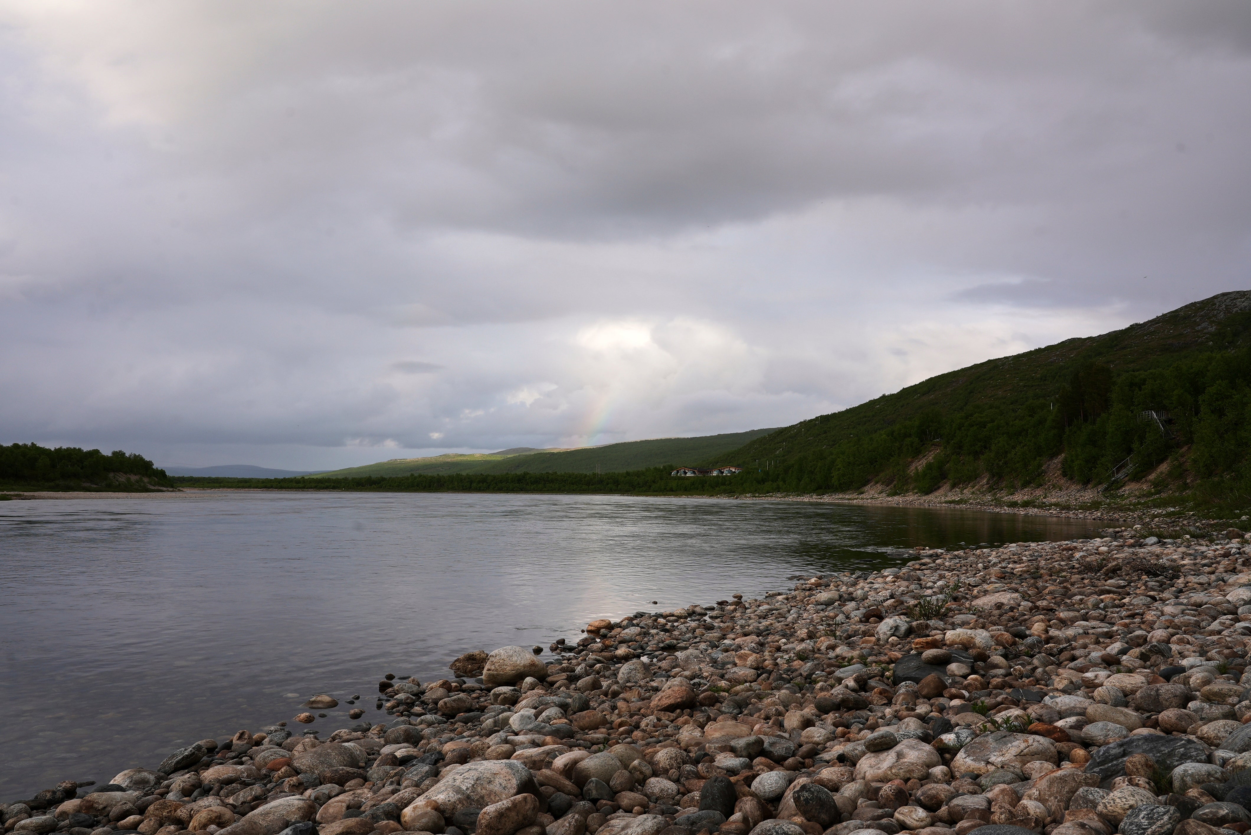 Part of Utsjoki village is seen in north of the Arctic circle, Finland