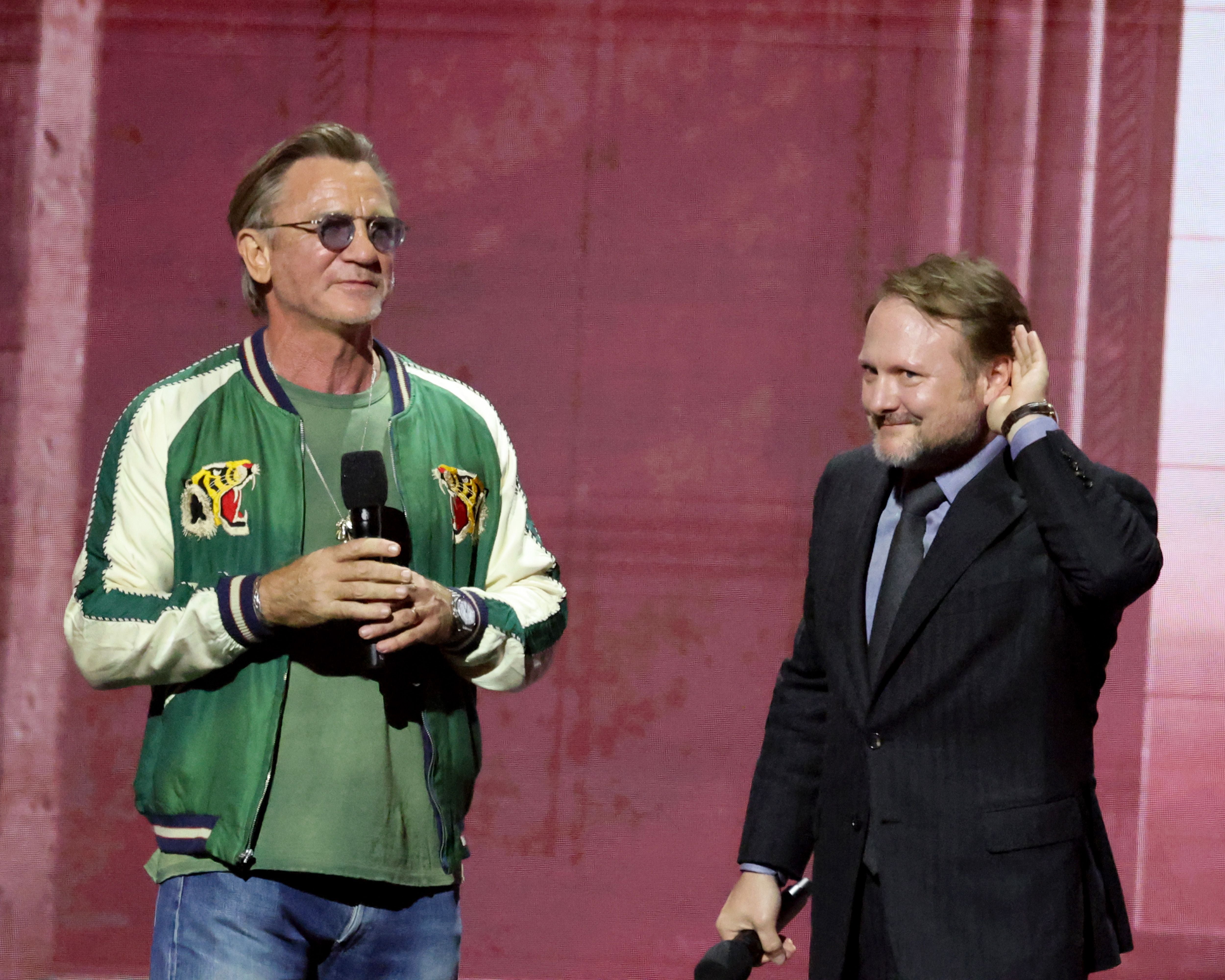 Rian Johnson with ‘Knives Out’ star Daniel Craig
