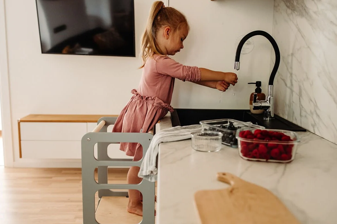 They do the same job as a step stool but in a safer way, so you don’t have to worry about your little one falling