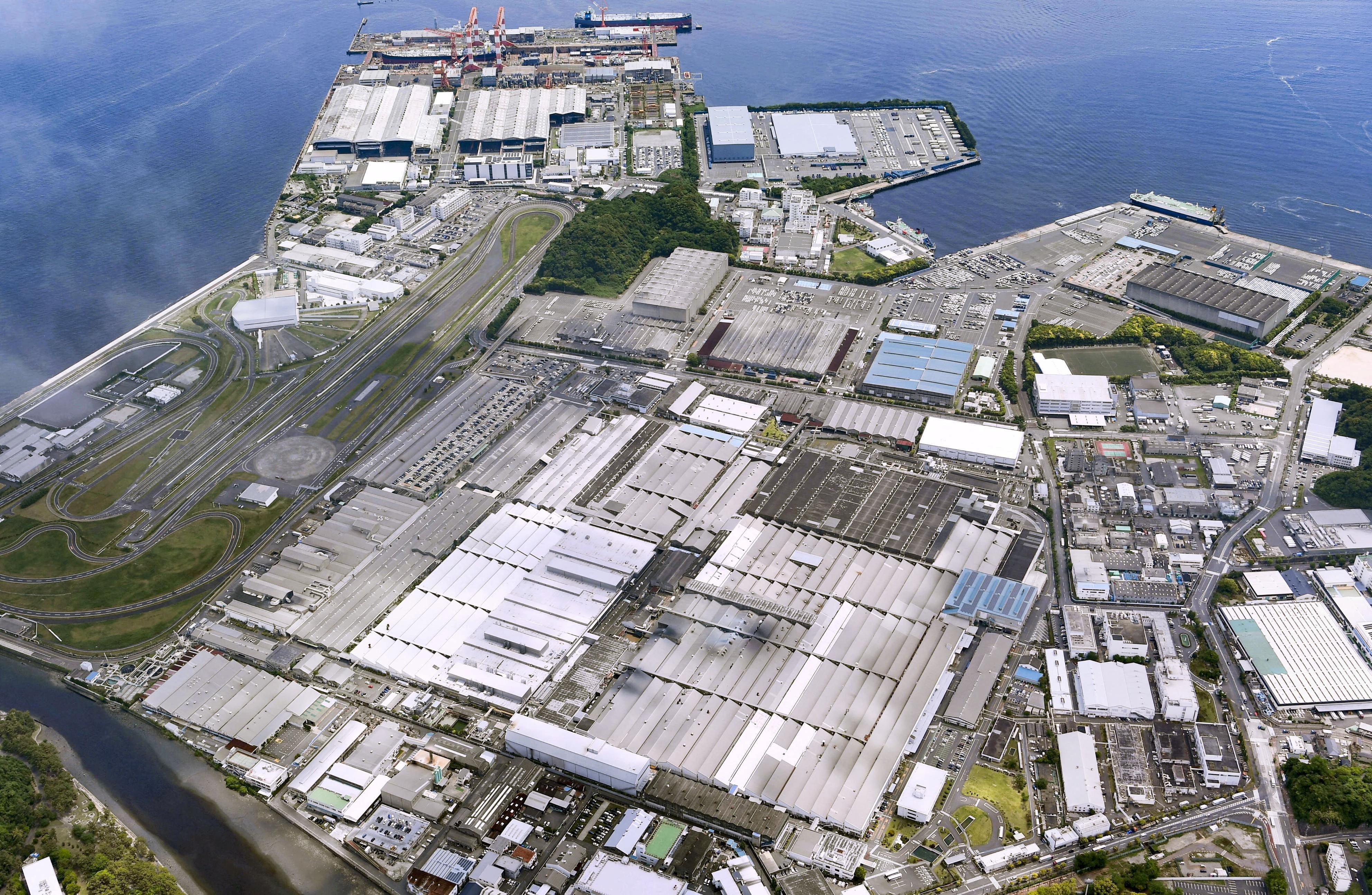 An aerial view shows Nissan Motor Co's Oppama plant in Yokosuka, south of Tokyo