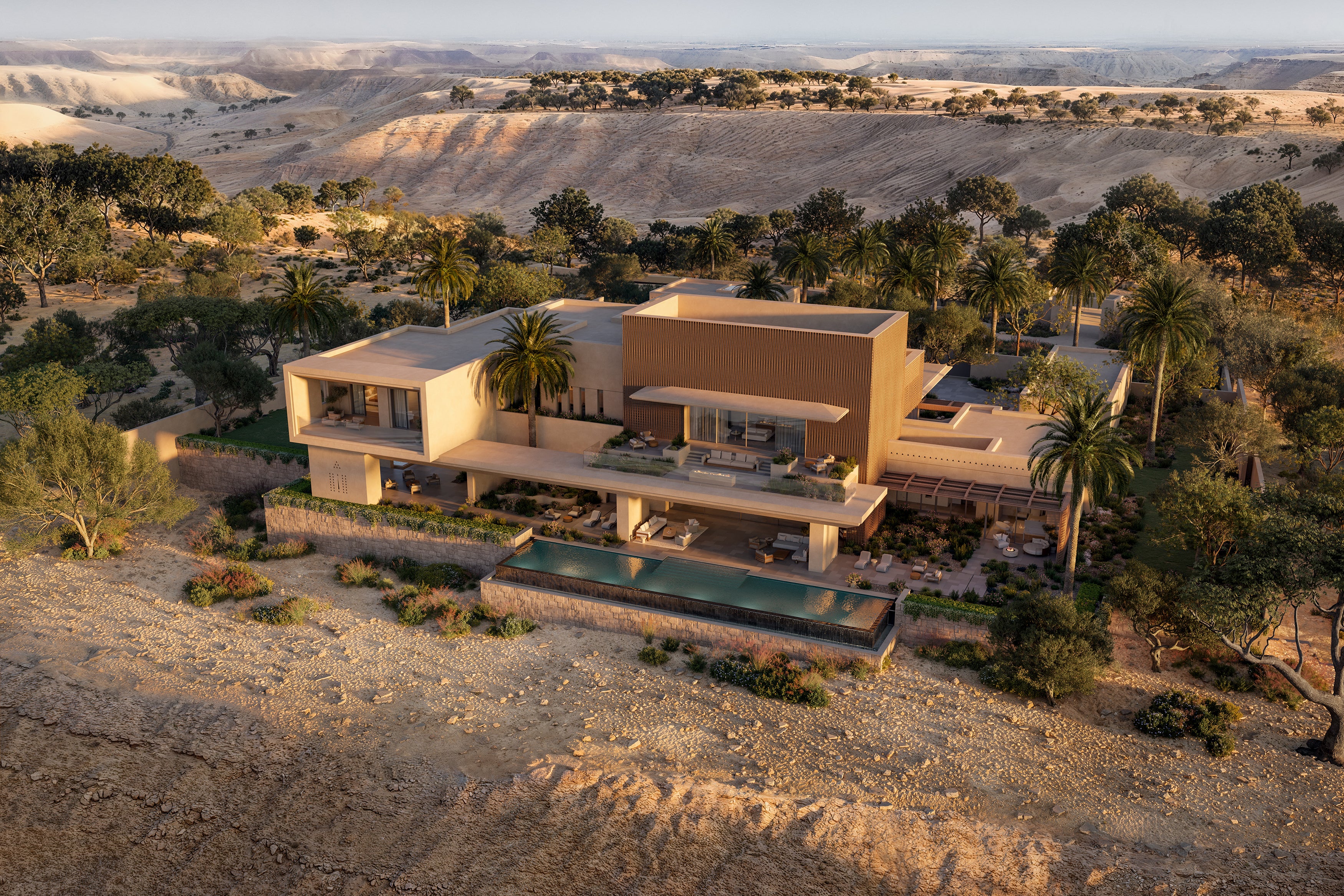 The design will reflect the natural landscape of the desert