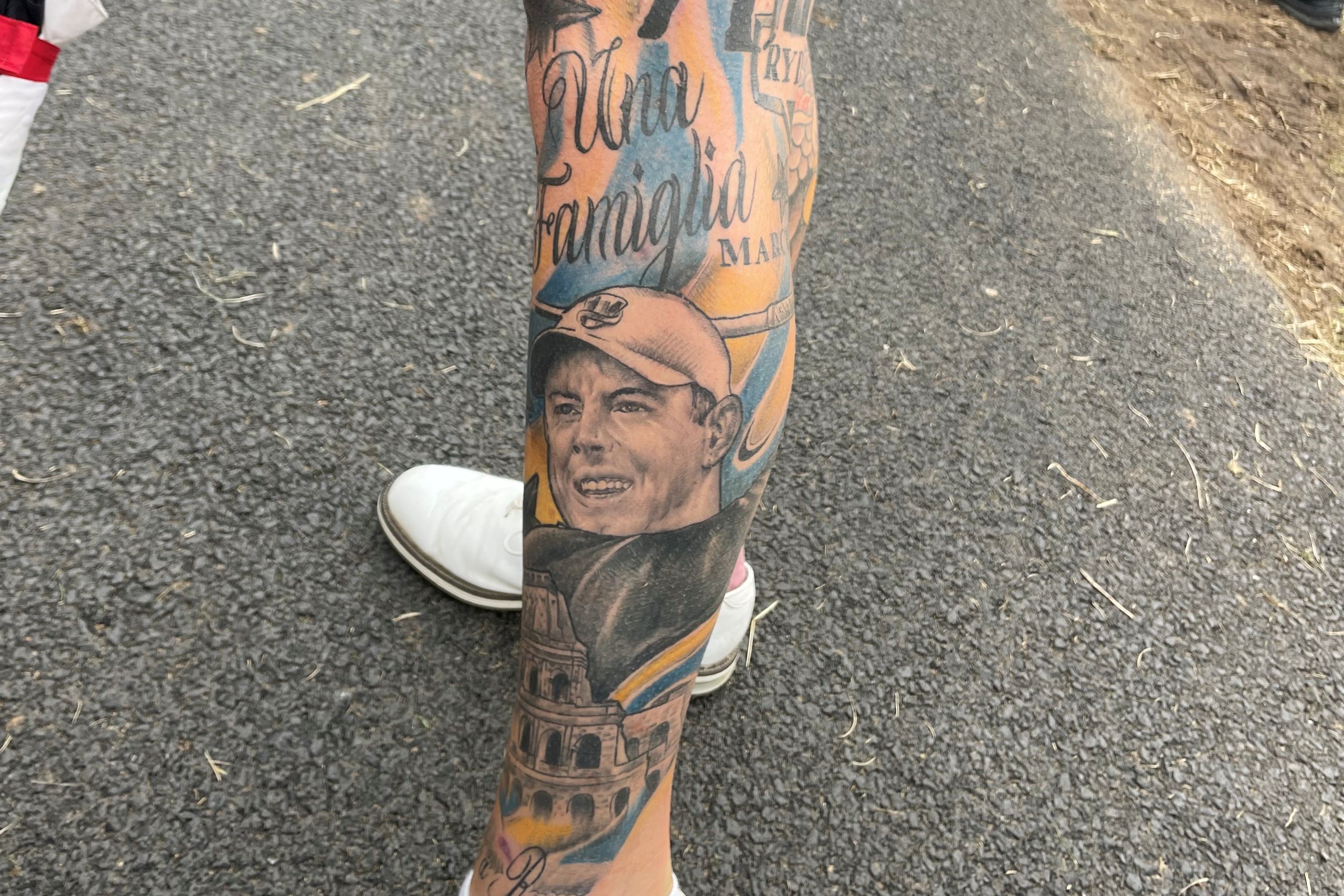 Jordan Black has got some of Europe’s best golfers tattooed on his leg ahead of the Open (David Young/PA).