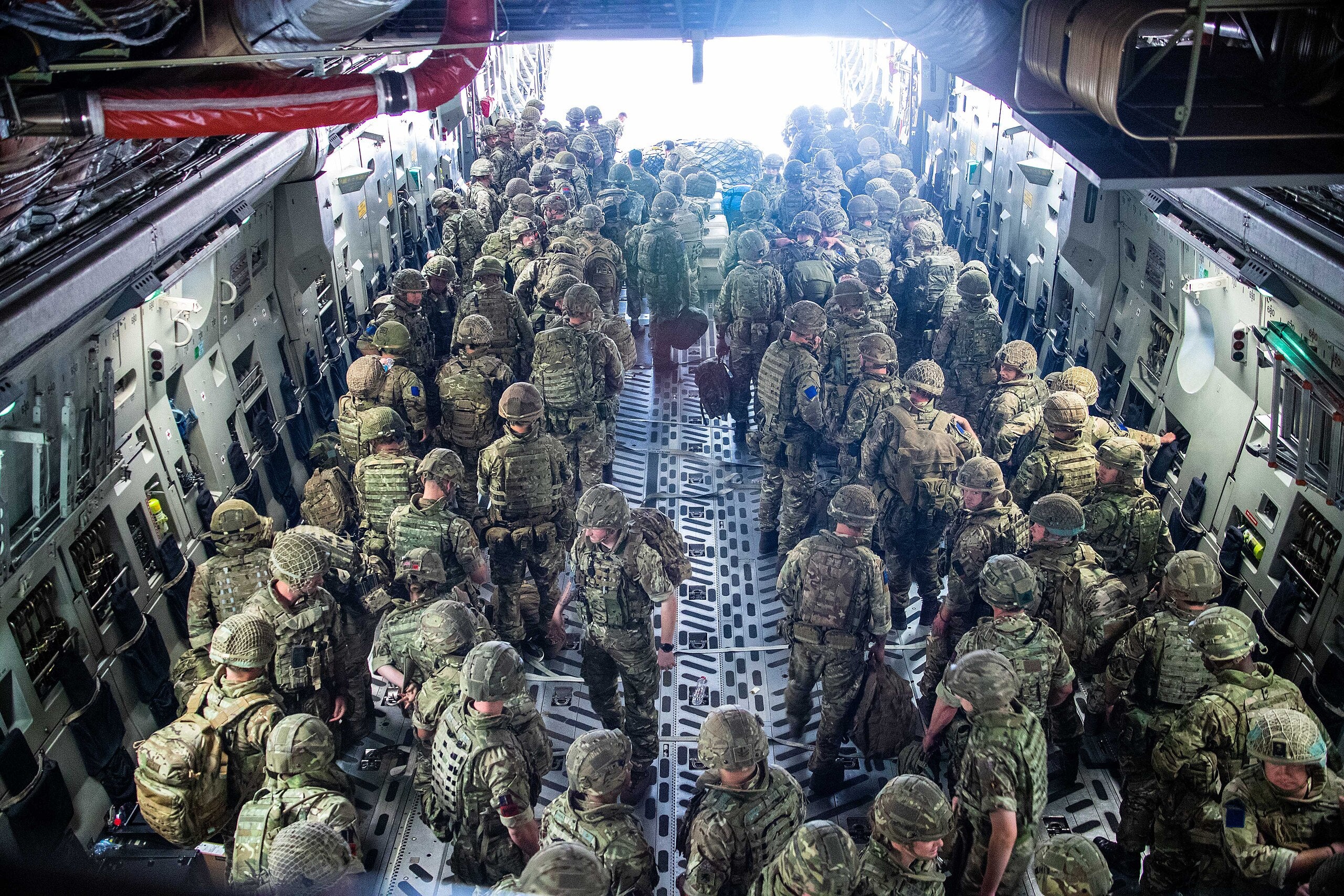 British troops are evacuated from Afghanistan as part of Operation Pitting after the fall of Kabul