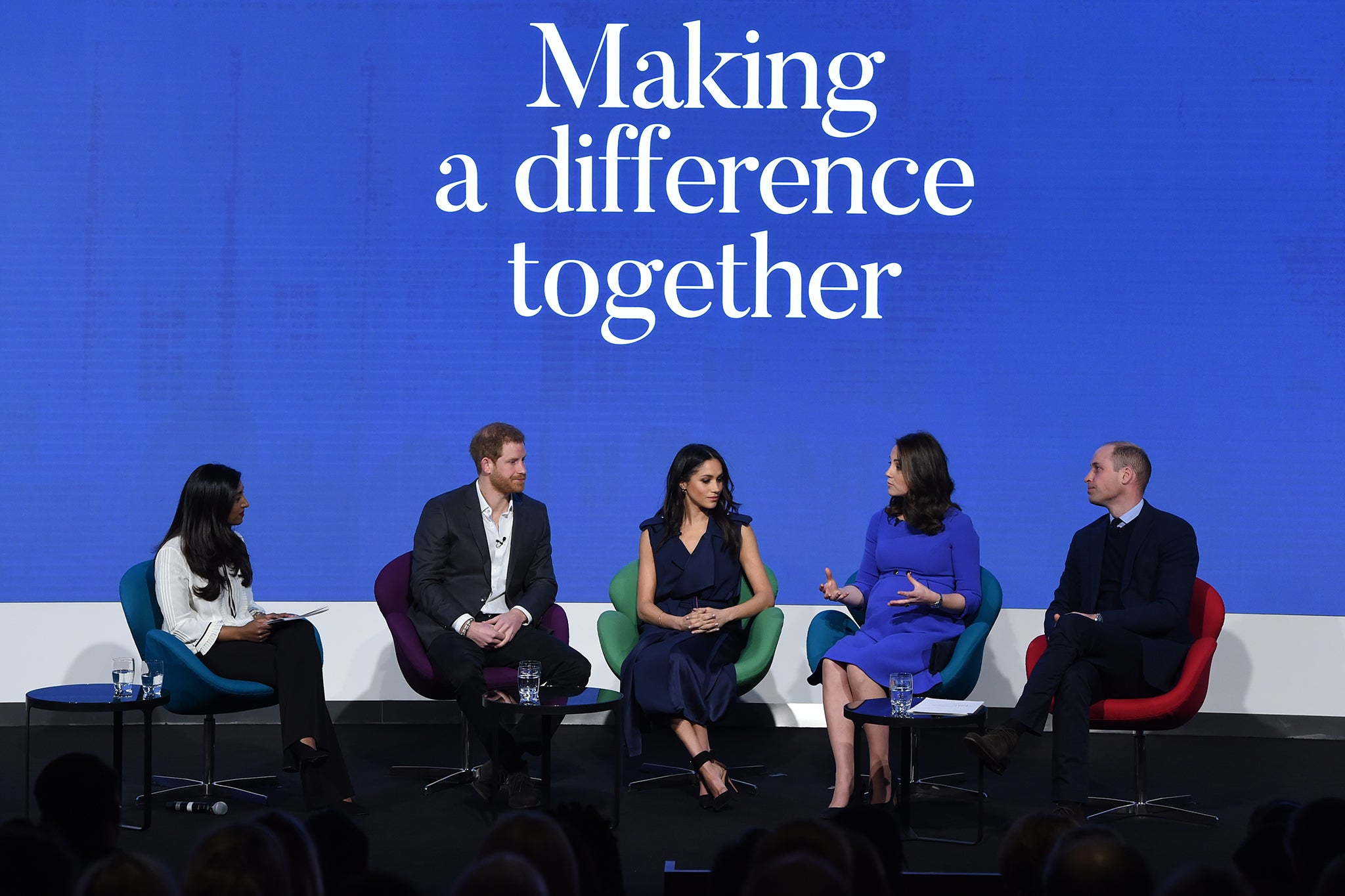 Harry, Meghan, Kate and William attend the first annual Royal Foundation Forum in February 2018