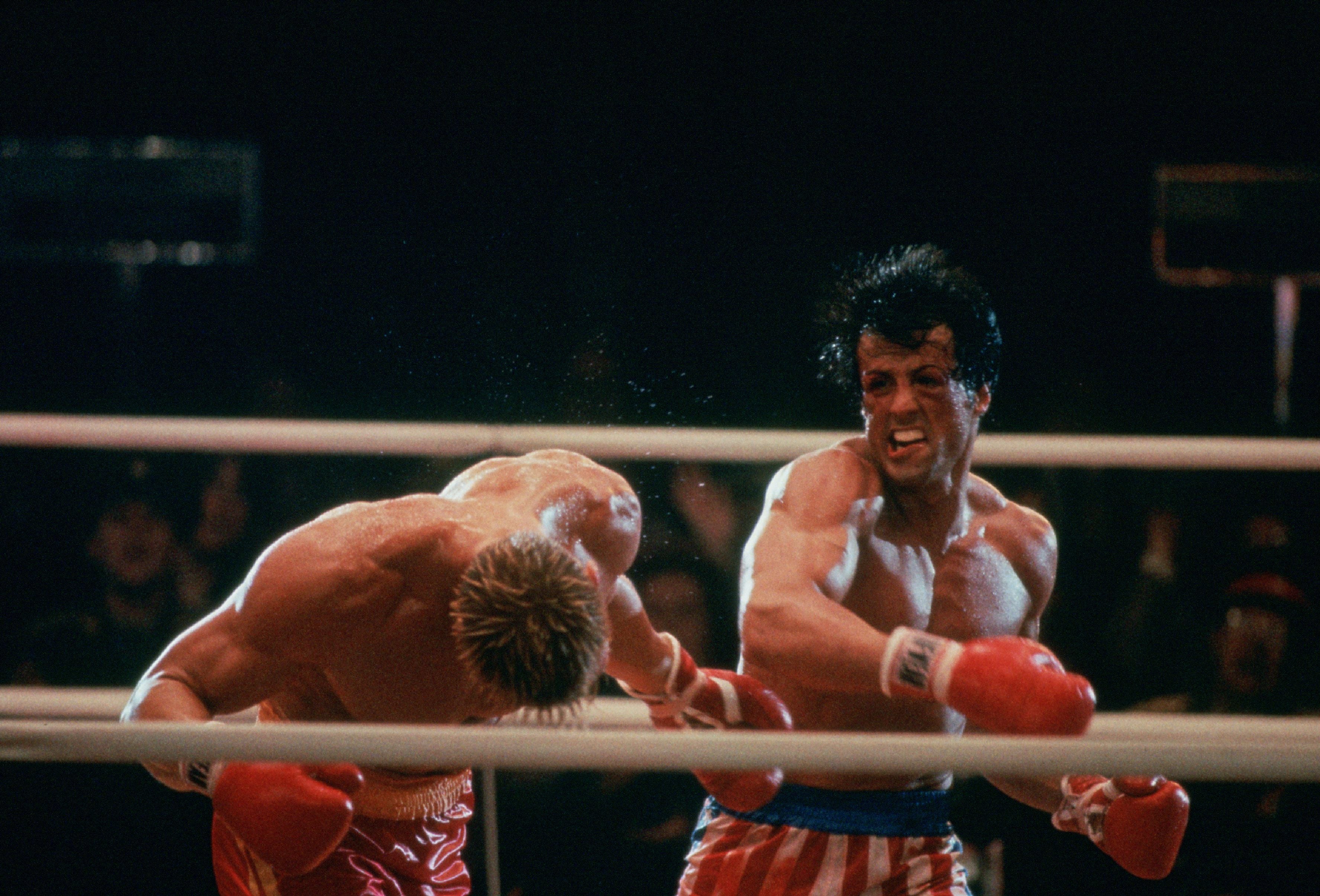 Punchtime: Sylvester Stallone and Dolph Lundgren in ‘Rocky IV’